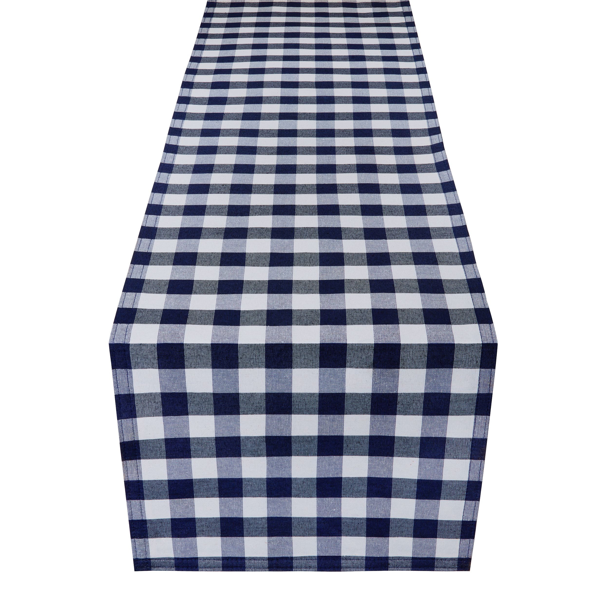 Picture of Achim BCRU36NY24 13 x 36 in. Buffalo Check Reversible Table Runner&#44; Navy