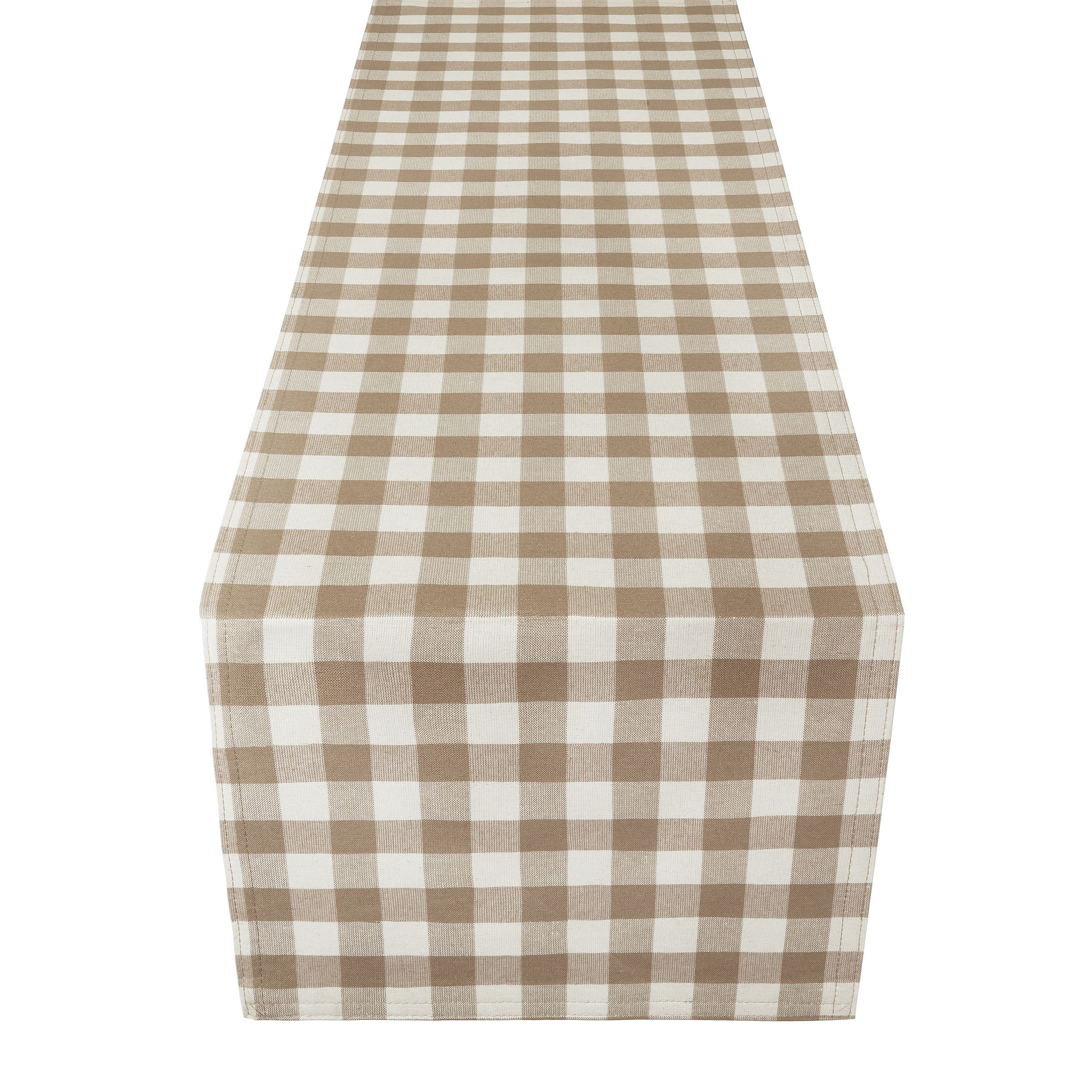 Picture of Achim BCRU72TP24 13 x 72 in. Buffalo Check Reversible Table Runner, Taupe
