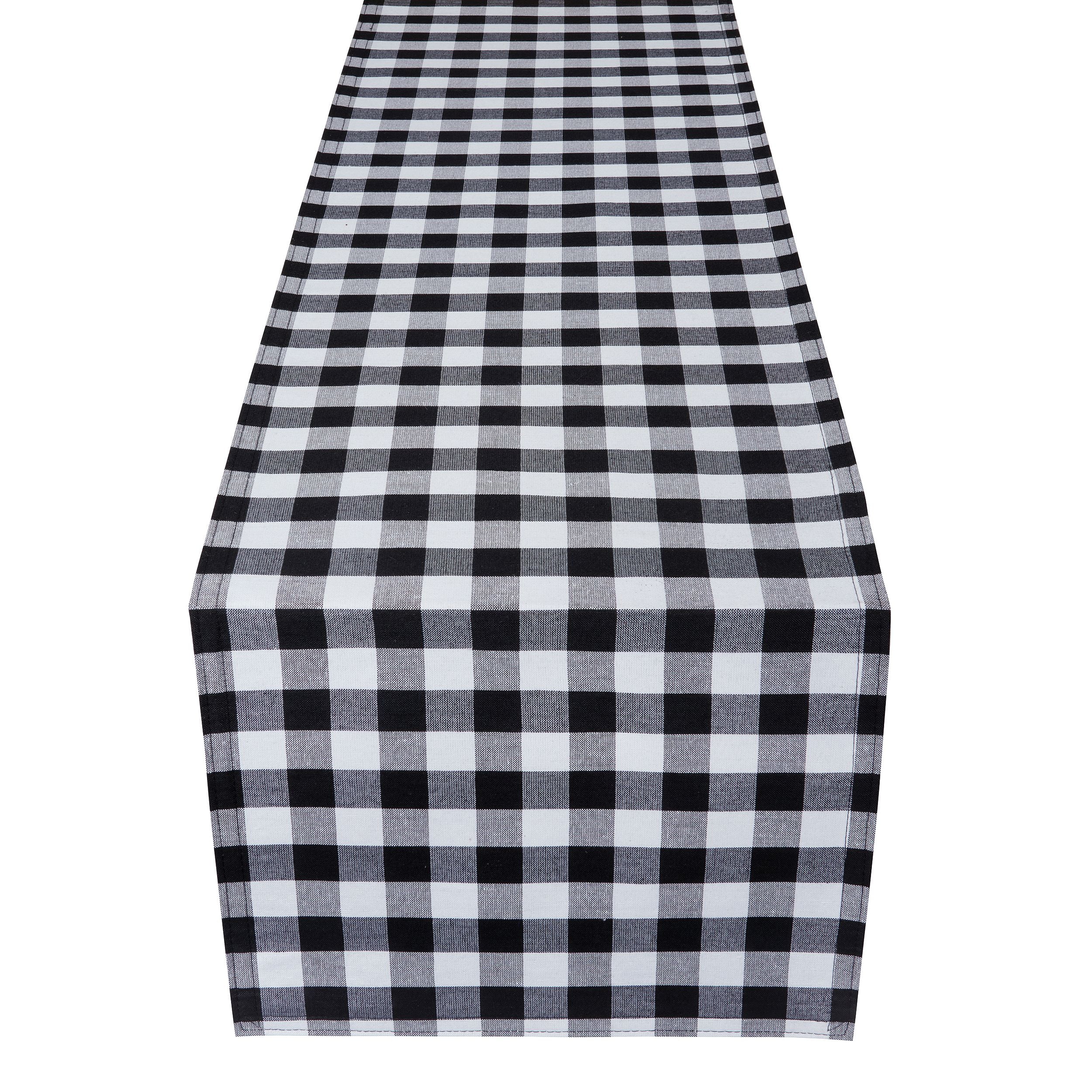 Picture of Achim BCRU90BW24 13 x 90 in. Buffalo Check Reversible Table Runner&#44; Black & White