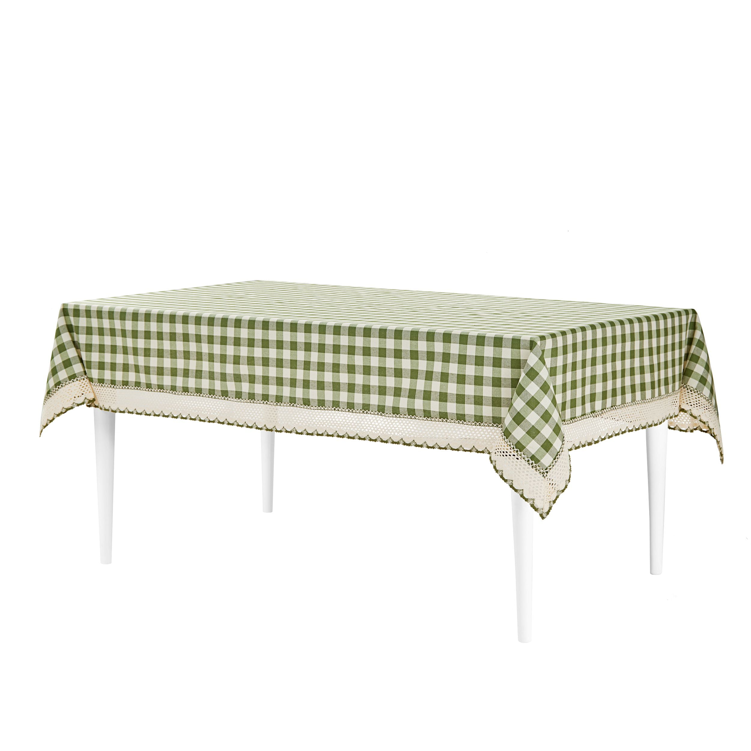Picture of Achim BCT104SG24 60 x 104 in. Buffalo Check Tablecloth with Macram Trim Sage
