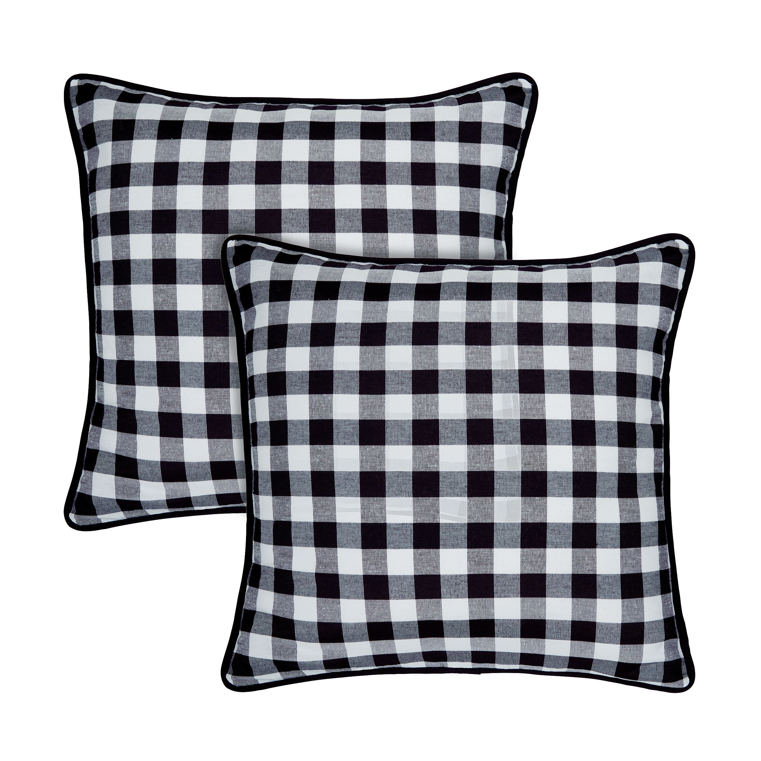 Picture of Achim BCPC18BW72 18 x 18 in. Buffalo Check Pillow Covers&#44; Black & White