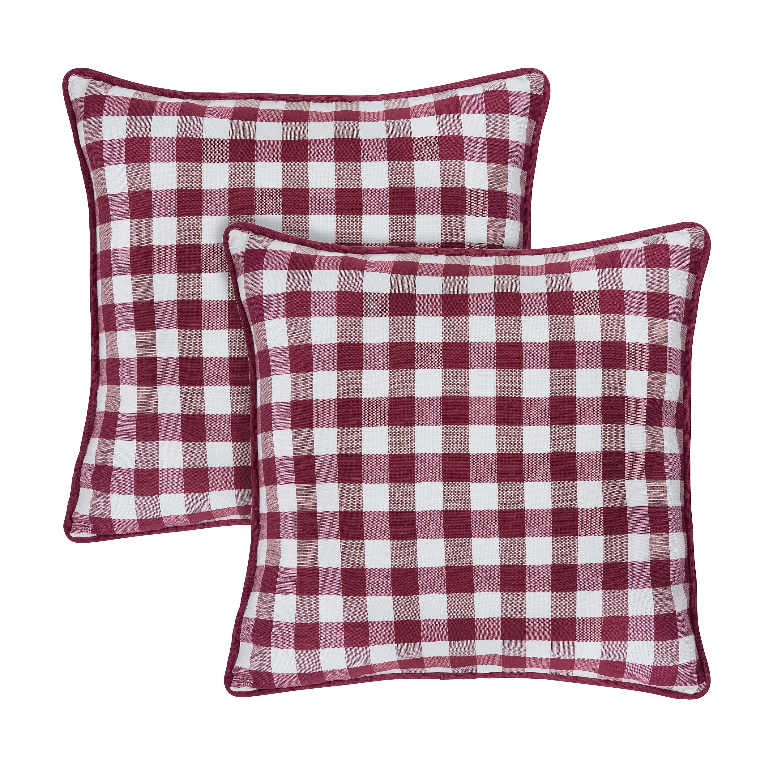 Picture of Achim BCPC18BU72 18 x 18 in. Buffalo Check Pillow Covers, Burgundy