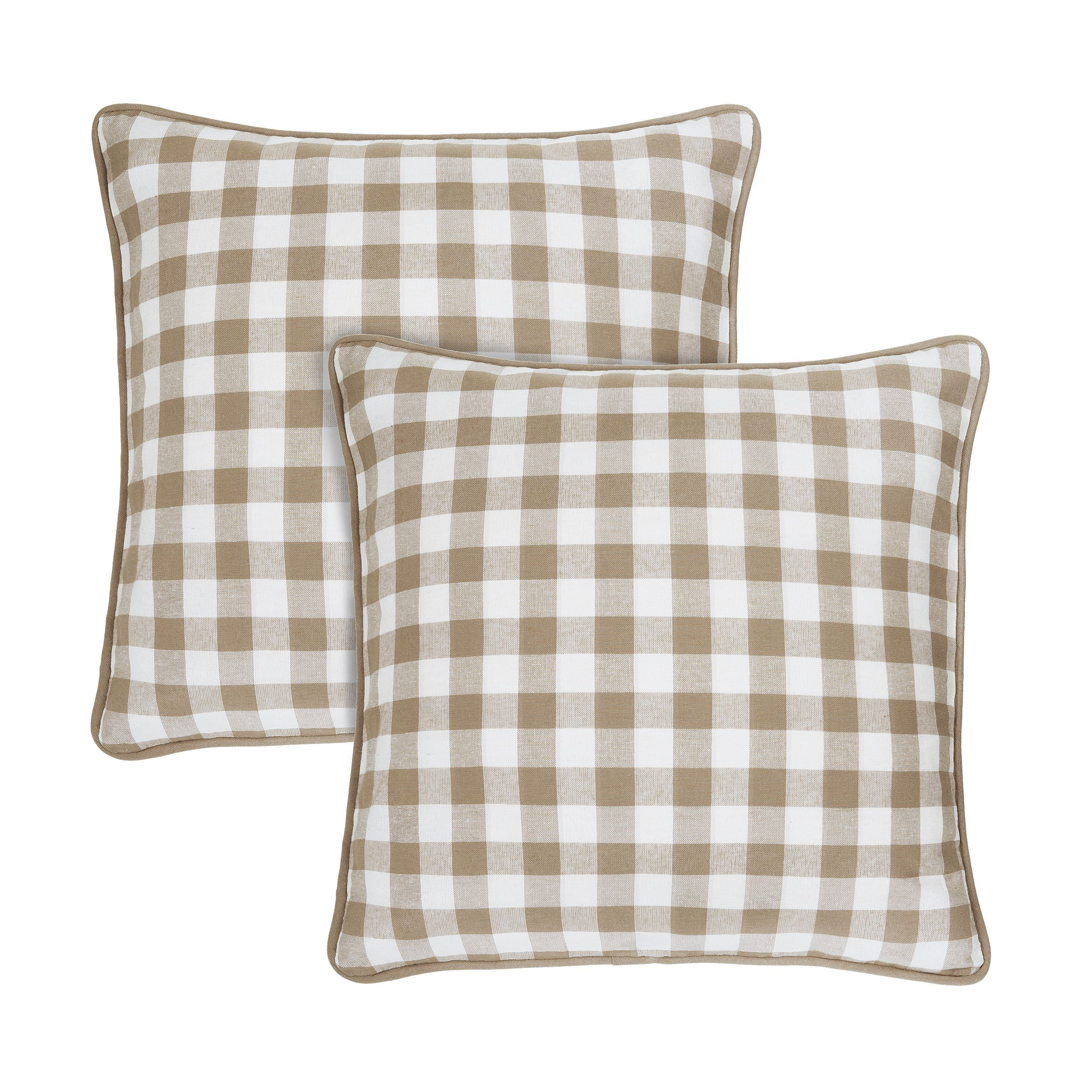 Picture of Achim BCPC18TP72 18 x 18 in. Buffalo Check Pillow Covers, Taupe