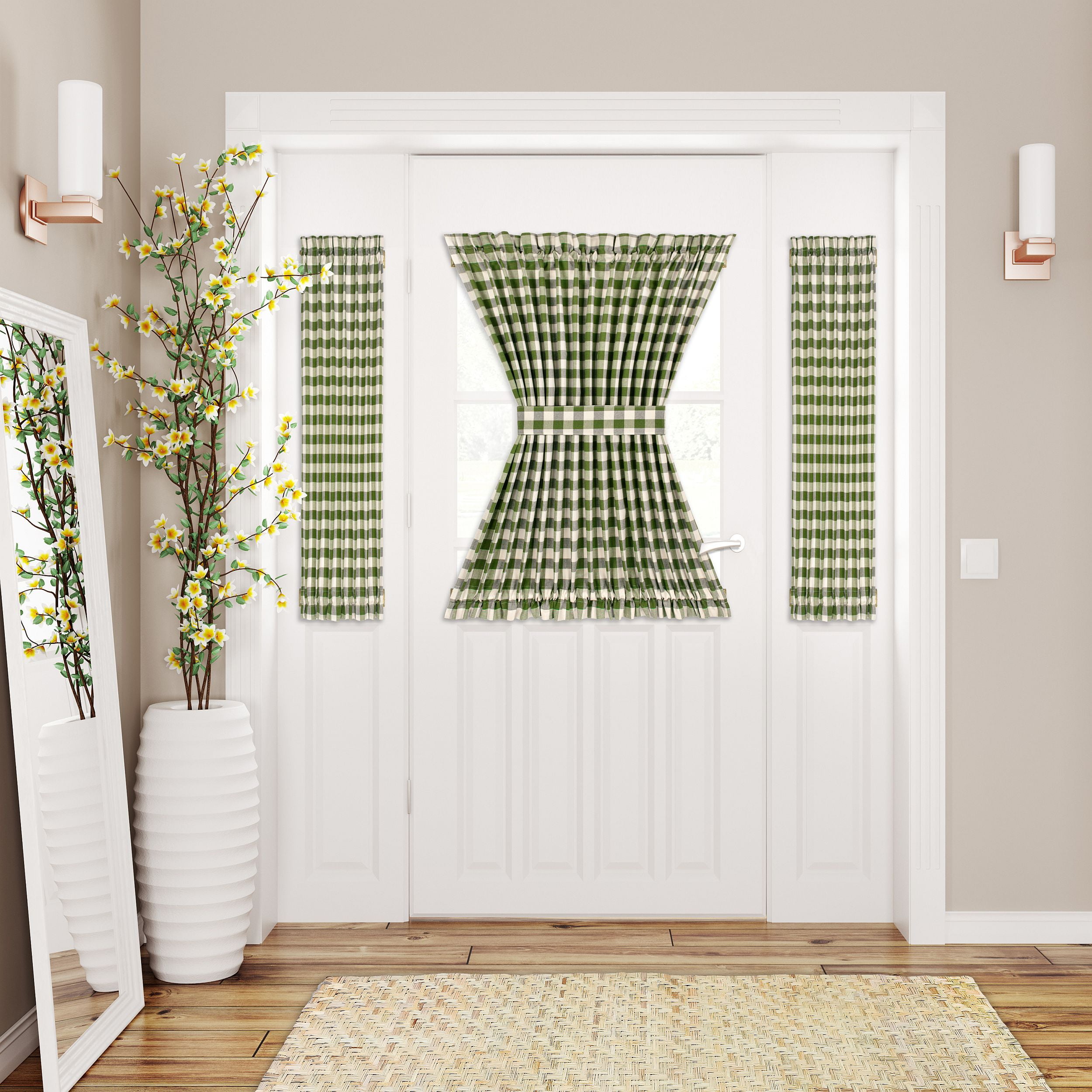 Picture of Achim BC25X40SG6 25 x 40 in. Polyester Light Filtering Rod Pocket Buffalo Check Curtain Panel&#44; Sage