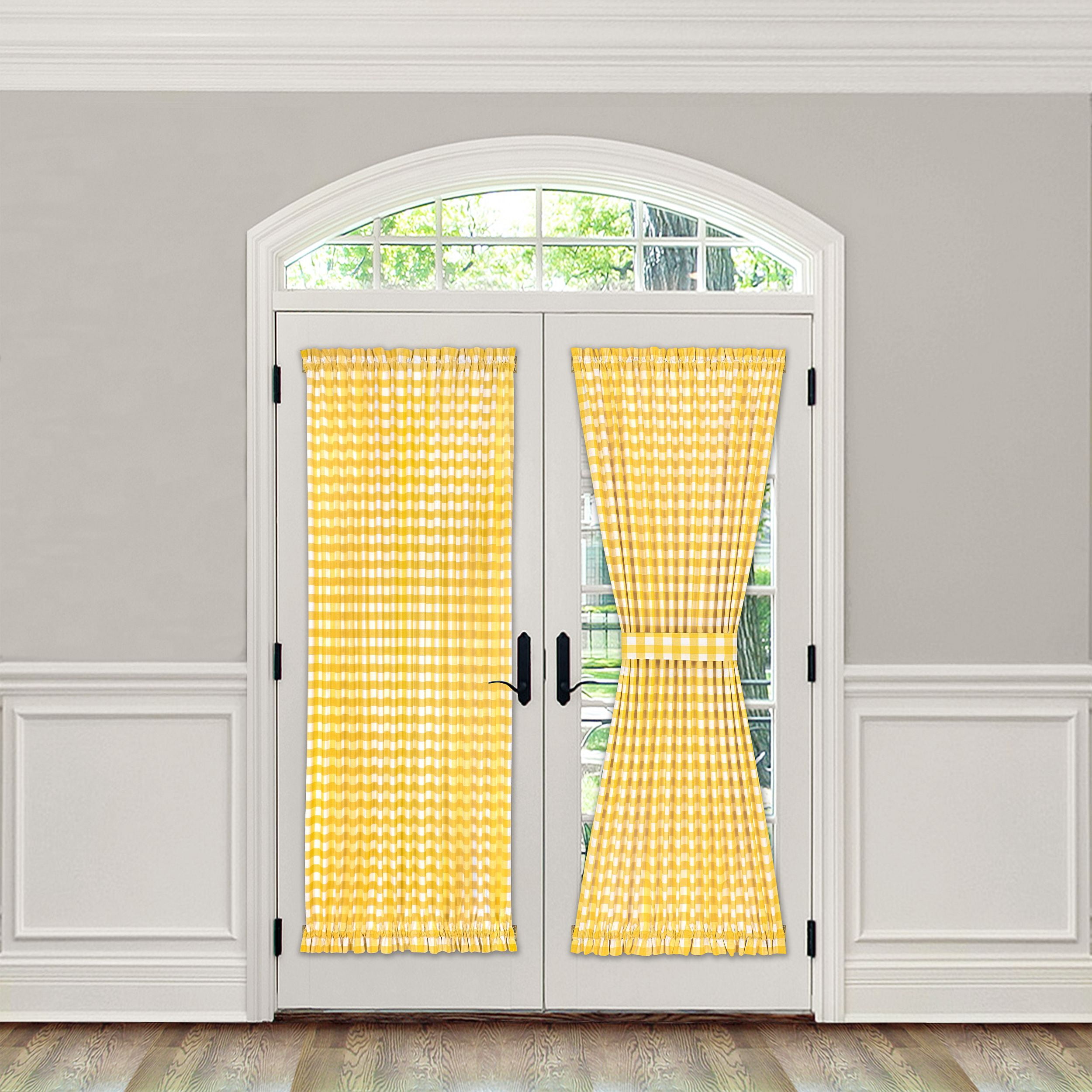 Picture of Achim BC54X72YL6 54 x 72 in. Polyester Light Filtering Buffalo Check Rod Pocket Curtain Panel&#44; Yellow