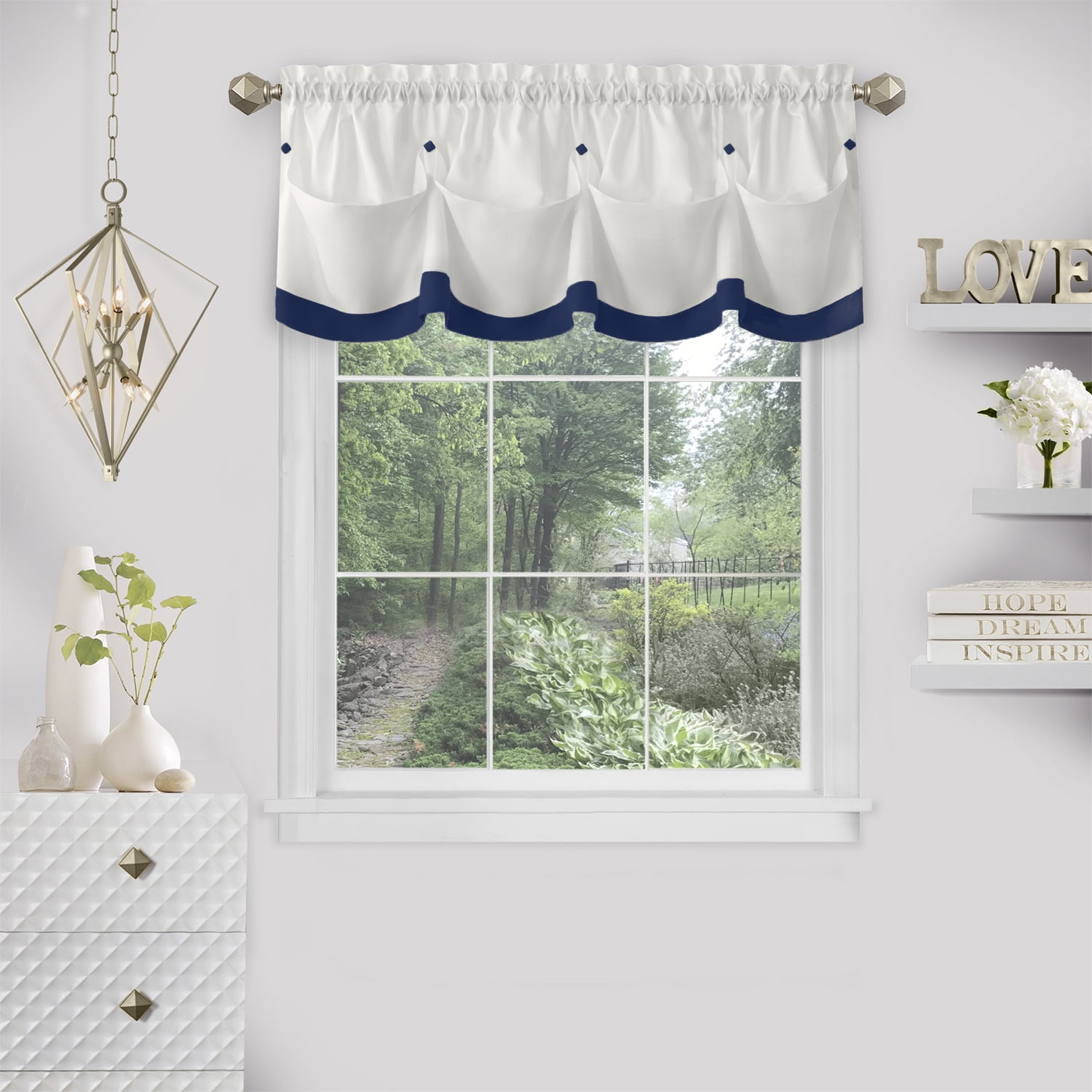 Picture of Achim LAVL14NY12 58 x 14 in. Lana Window Curtain Valance&#44; Navy