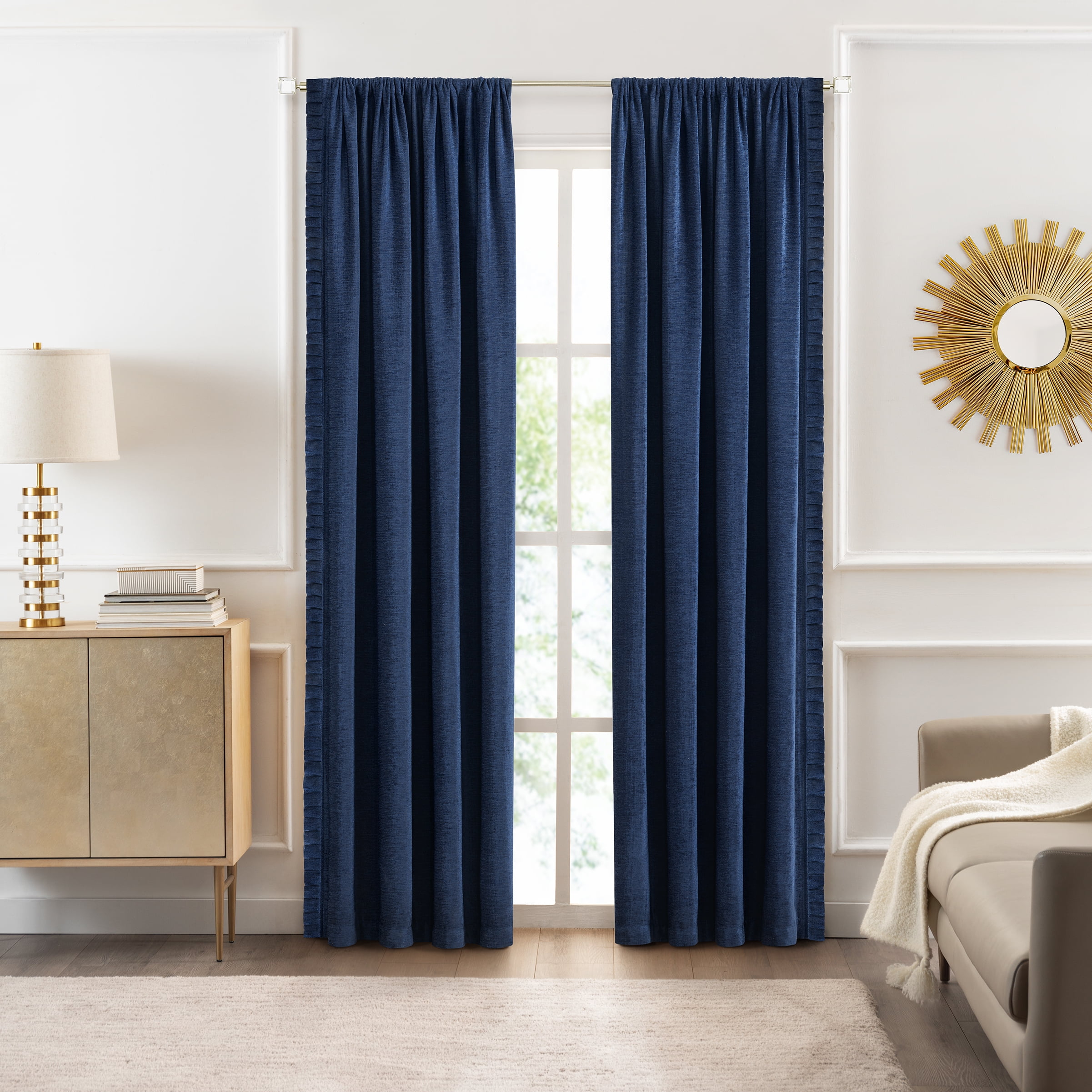 Picture of Achim BOPN63NY06 52 x 63 in. Bordeaux Rod Pocket Window Curtain Panel&#44; Navy
