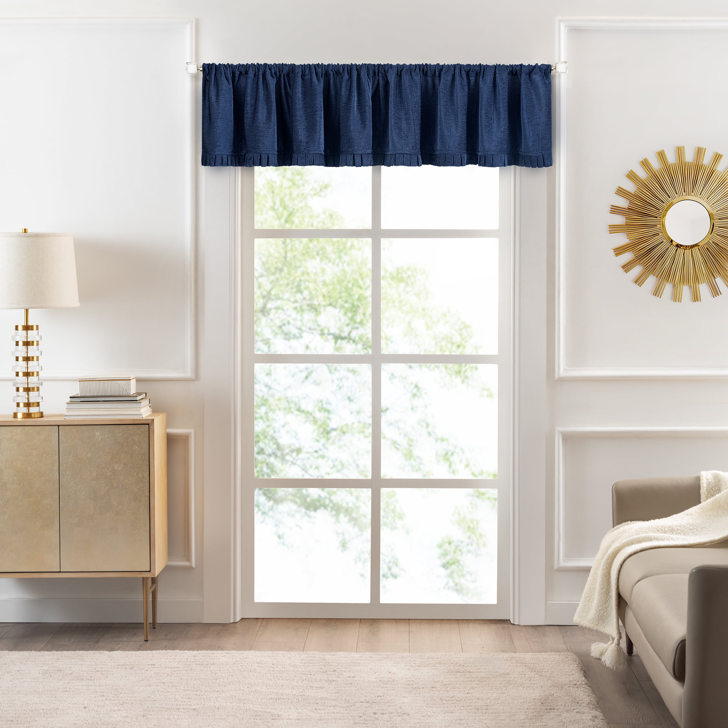 Picture of Achim BOVL14NY06 52 x 14 in. Bordeaux Rod Pocket Window Curtain Valance, Navy