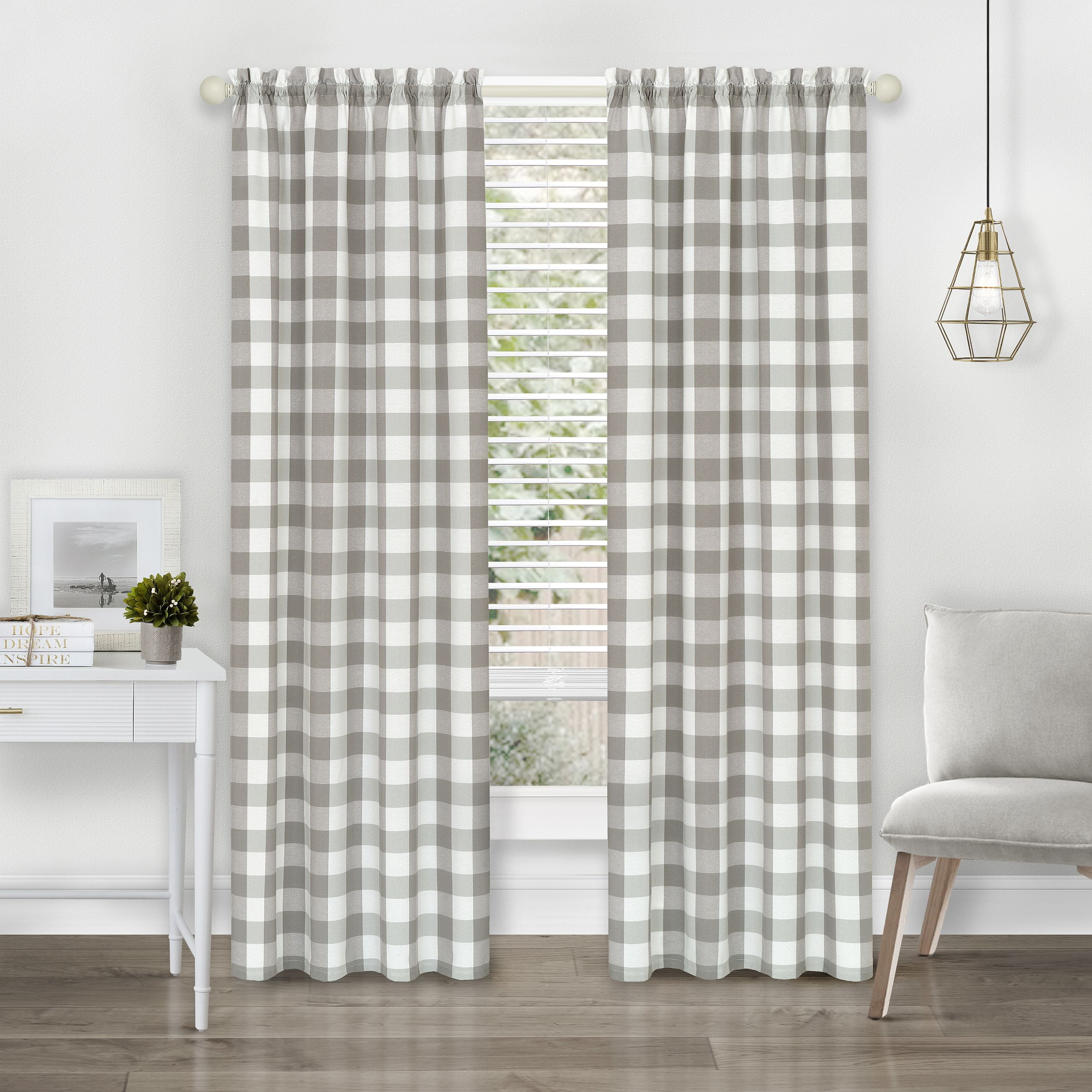 Picture of Achim HNPN63GY06 42 x 63 in. Hunter Rod Pocket Window Curtain Panel&#44; Grey