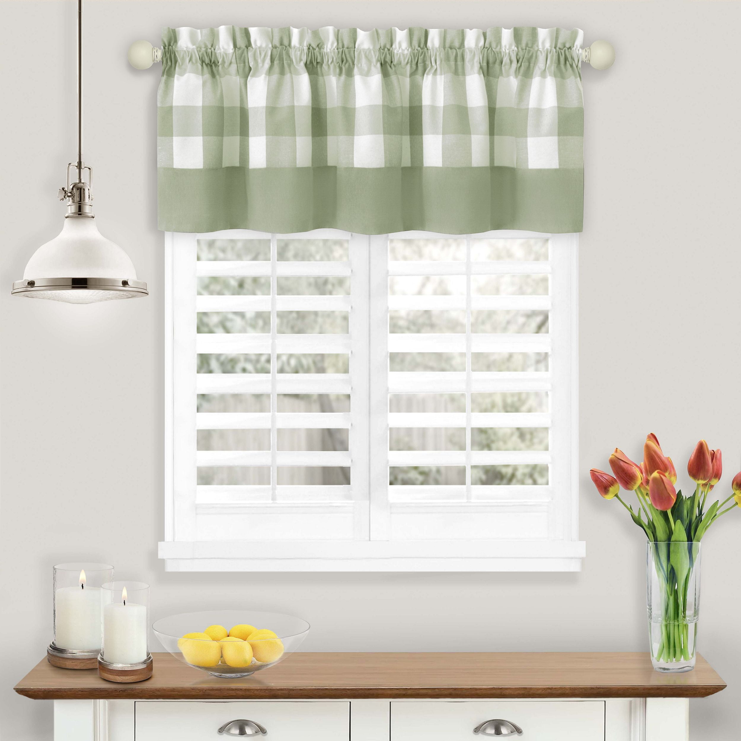 Picture of Achim HNVA14AG12 58 x 14 in. Hunter Rod Pocket Window Curtain Valance, Apple Green