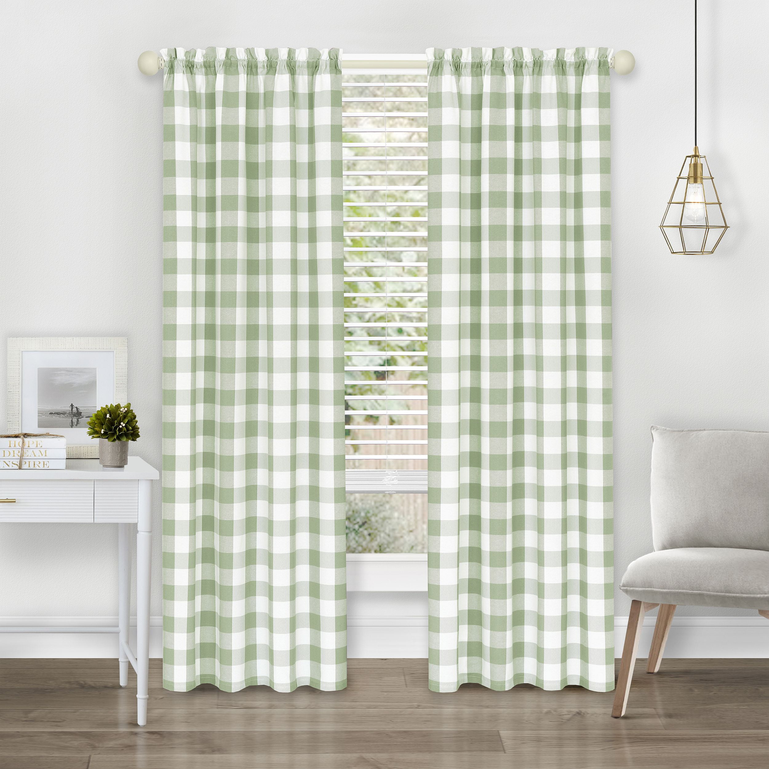 Picture of Achim HNPN63AG06 42 x 63 in. Hunter Rod Pocket Window Curtain Panel&#44; Green