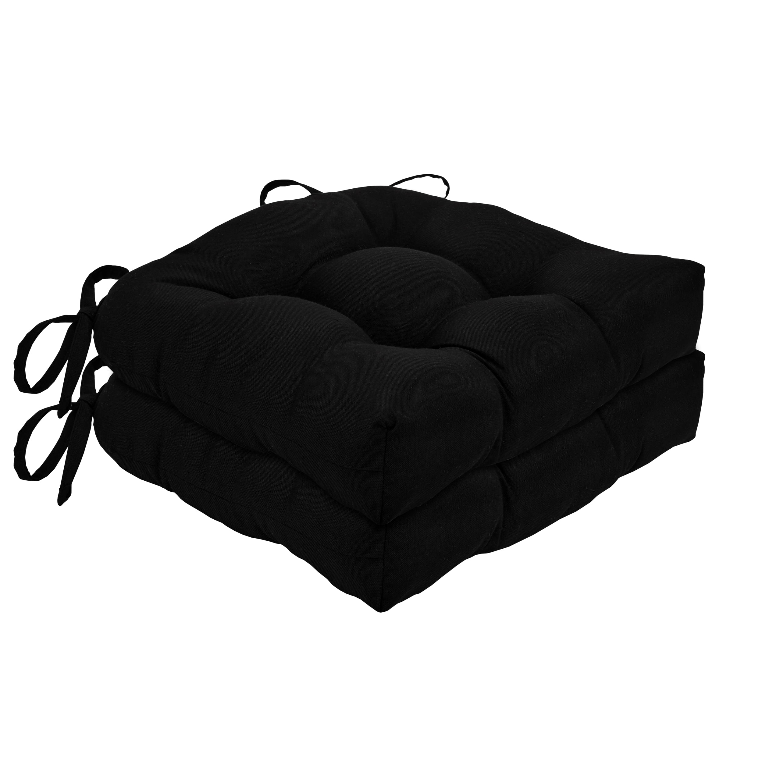 Picture of Achim CHCHPDBK14 Chase Tufted Chair Seat Cushions&#44; Black - Set of 2