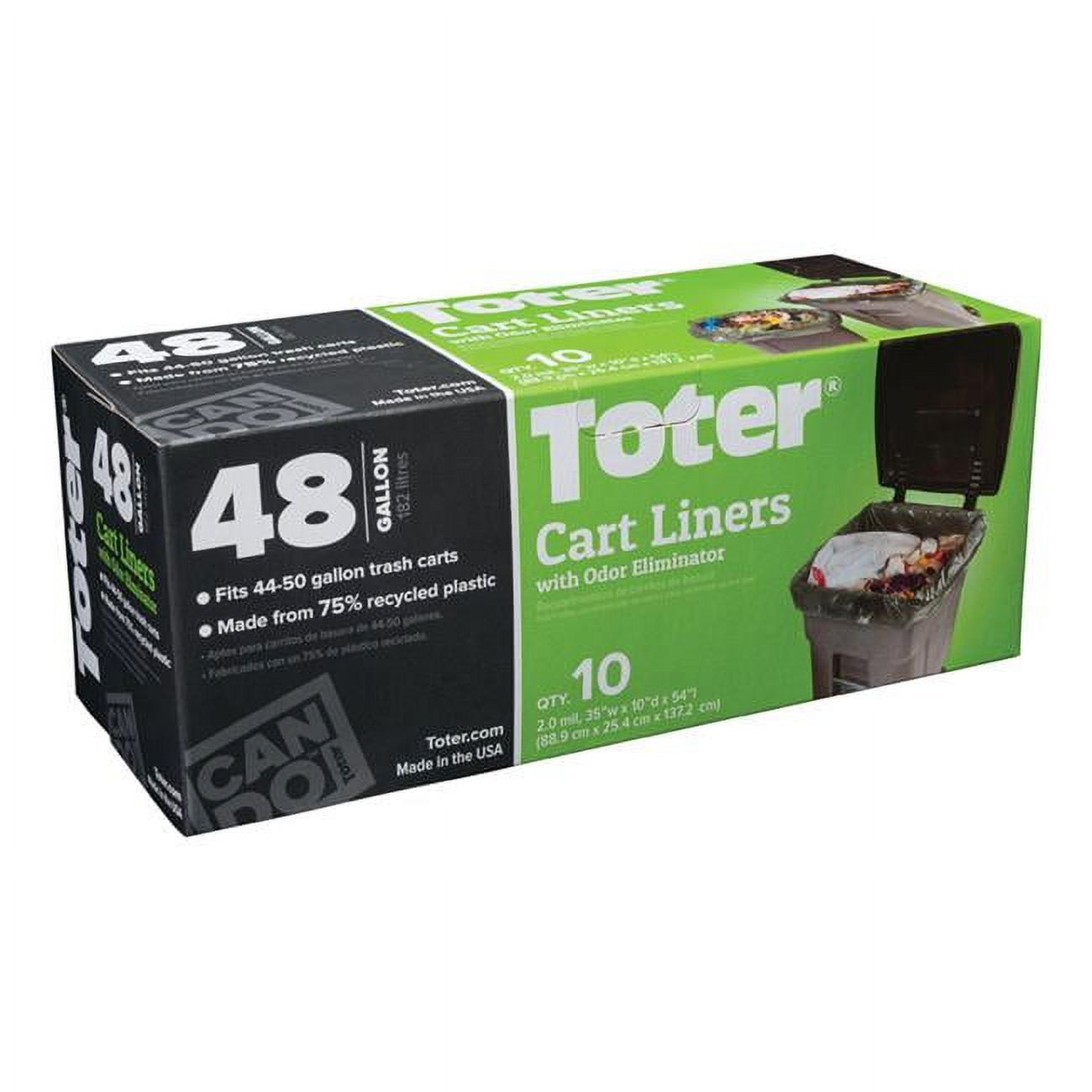 48 gal Quick Tie Cart Liner - Black