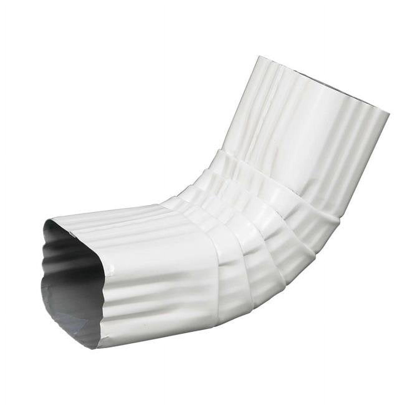 3 x 3 x 2 in. A Front Aluminum Gutter Elbow  White