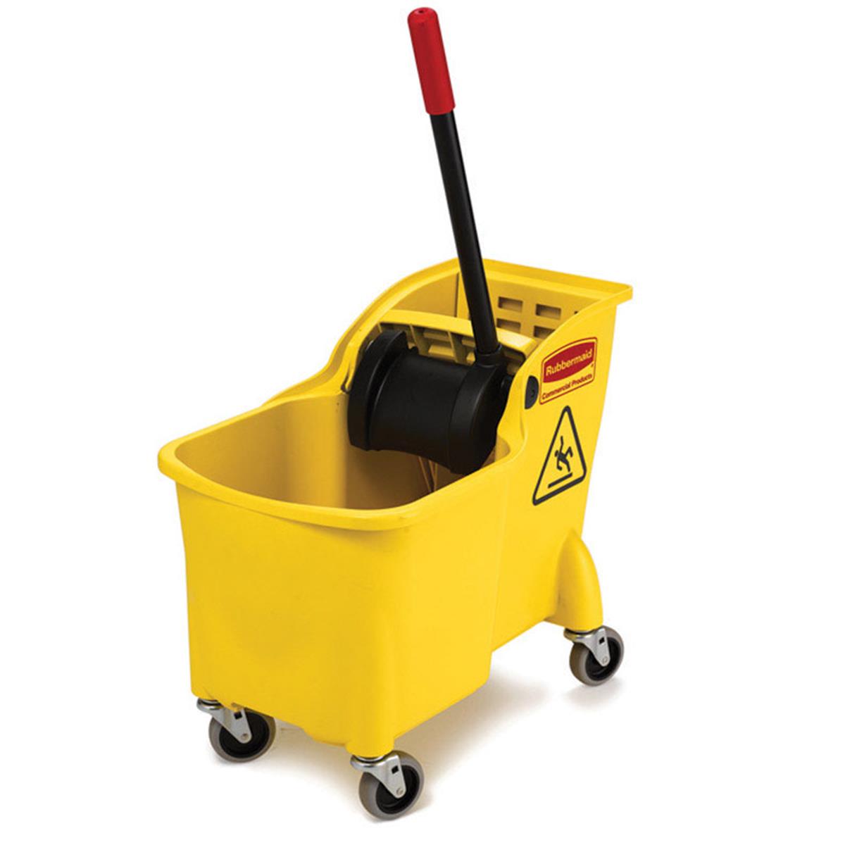 31 qt Wheeled Wringer Mop Bucket - Yellow
