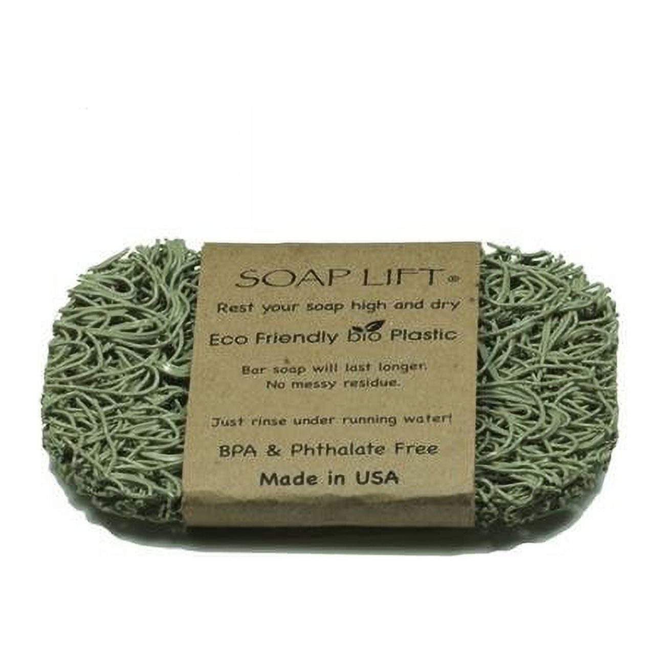 0.25 x 4.5 x 3 in. Bio Plastic Bar Soap Saver - Sage