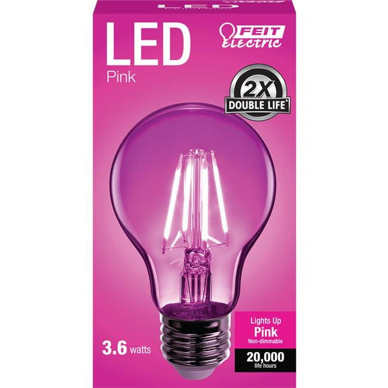 3.6 watt A-Line A19 Filament LED Bulb  Pink