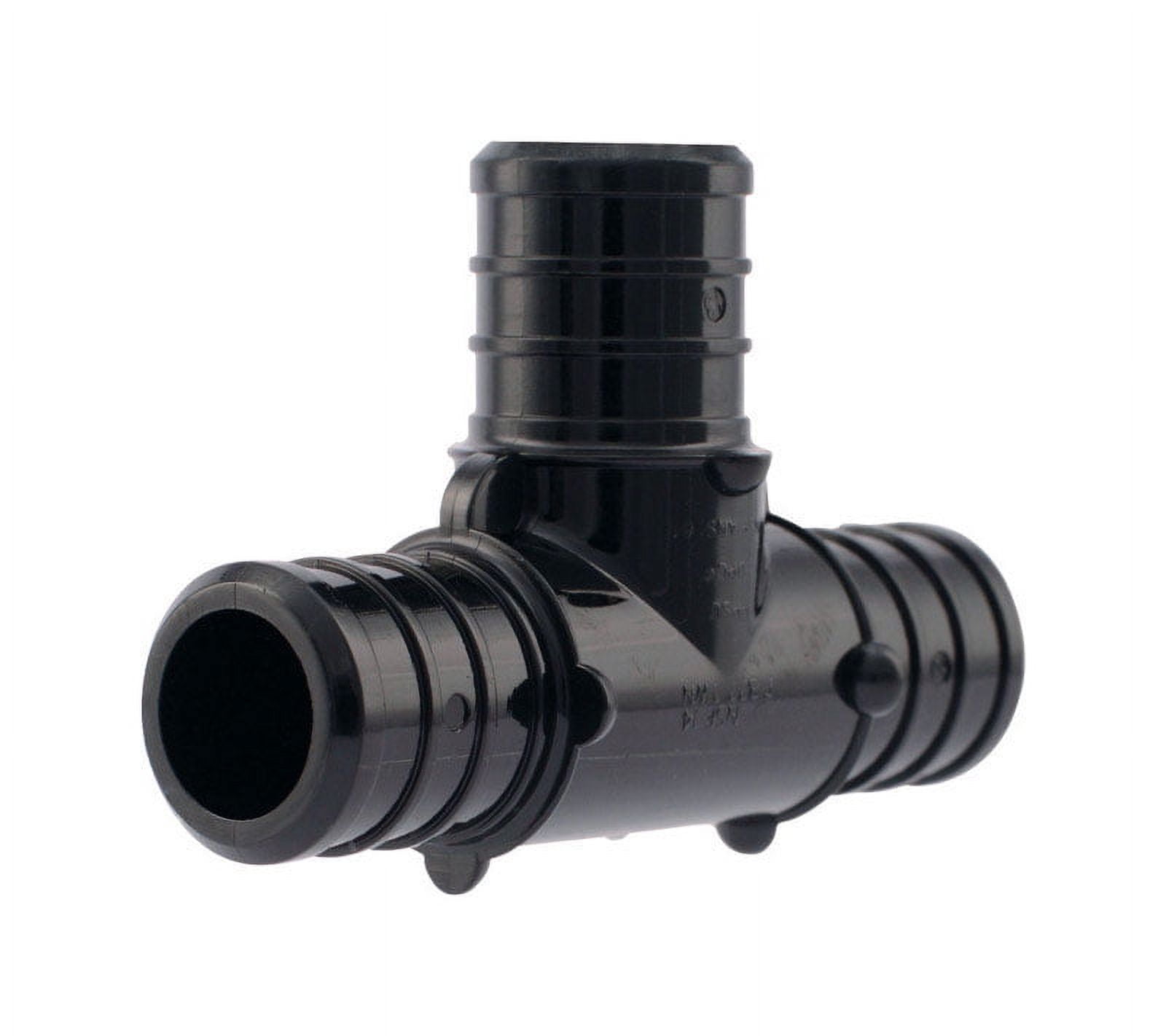 Pipe Tee, 3/4 in, Barb, Polymer, Black, 200 psi Pressure, 5/PK
