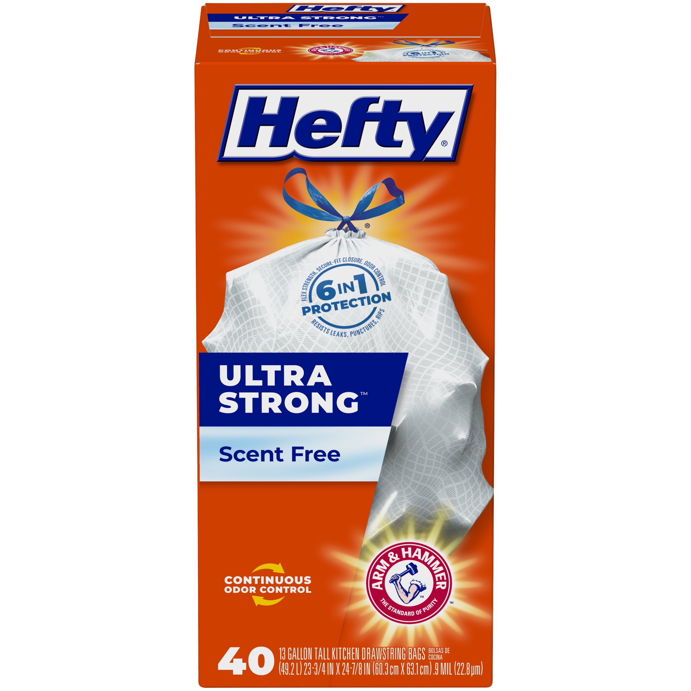Picture of Hefty 6414205 Ultra Strong 13 gal Tall Kitchen Bags Drawstring  