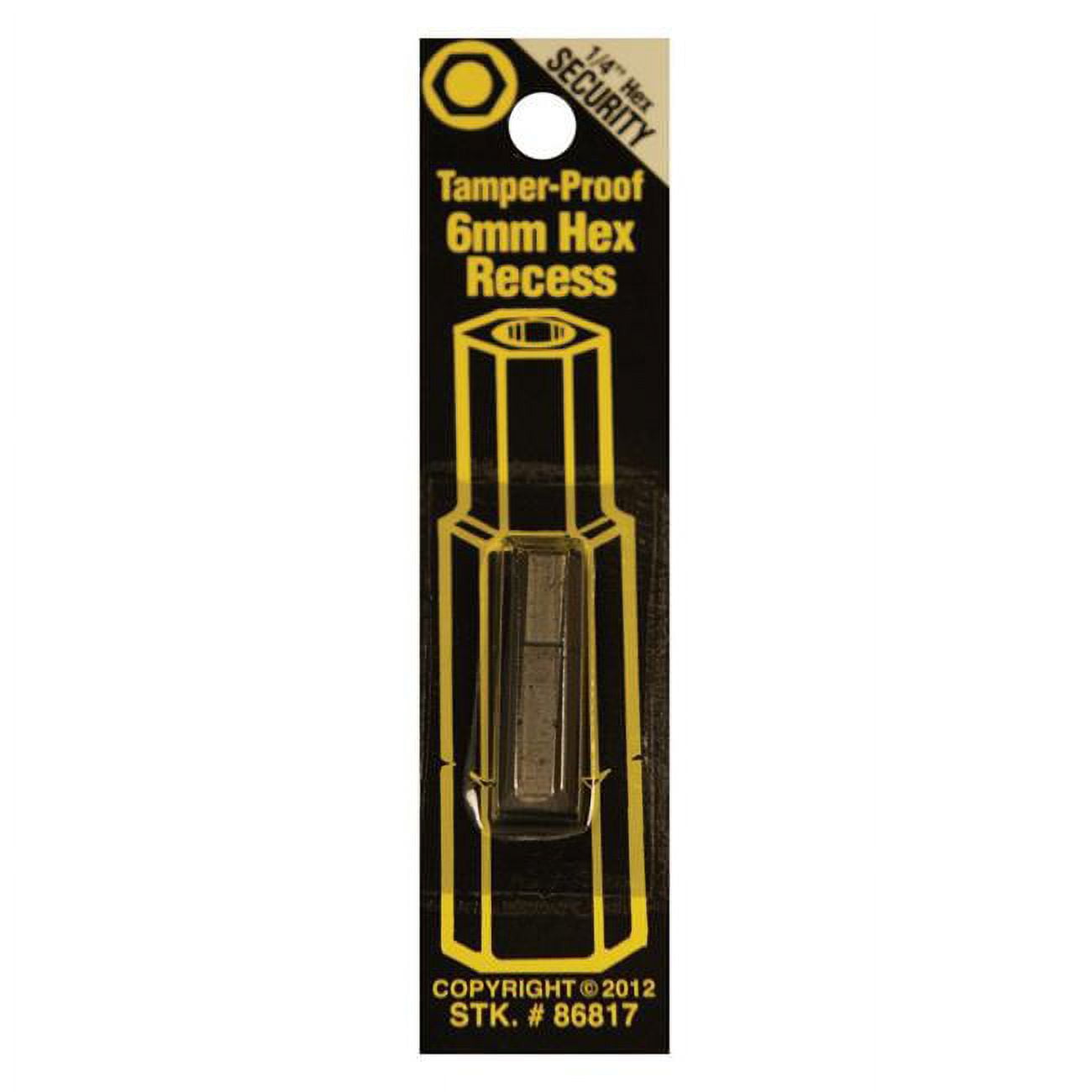 2577351 0.25 in. Dia. x 1 in. 6 mm Ball Hex Tamper-Proof Security Bit