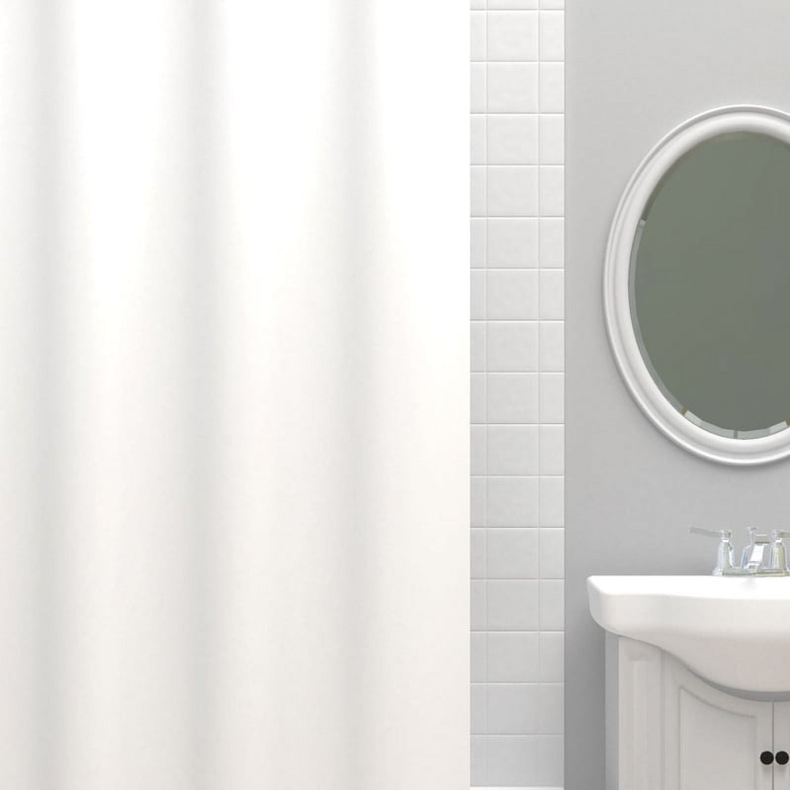 4784765 71 x 70 in. White Solid Shower Curtain Liner