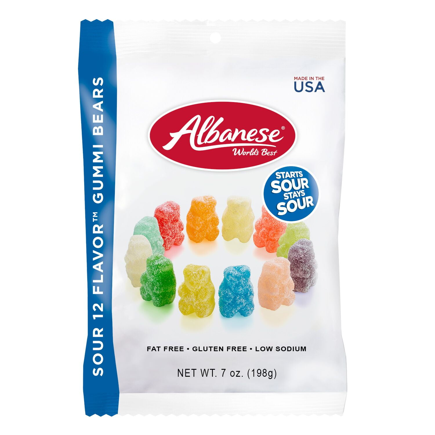 Picture of Albanese 9437245 7 oz 12 Sour Flavors Gummy Bears - pack of 12