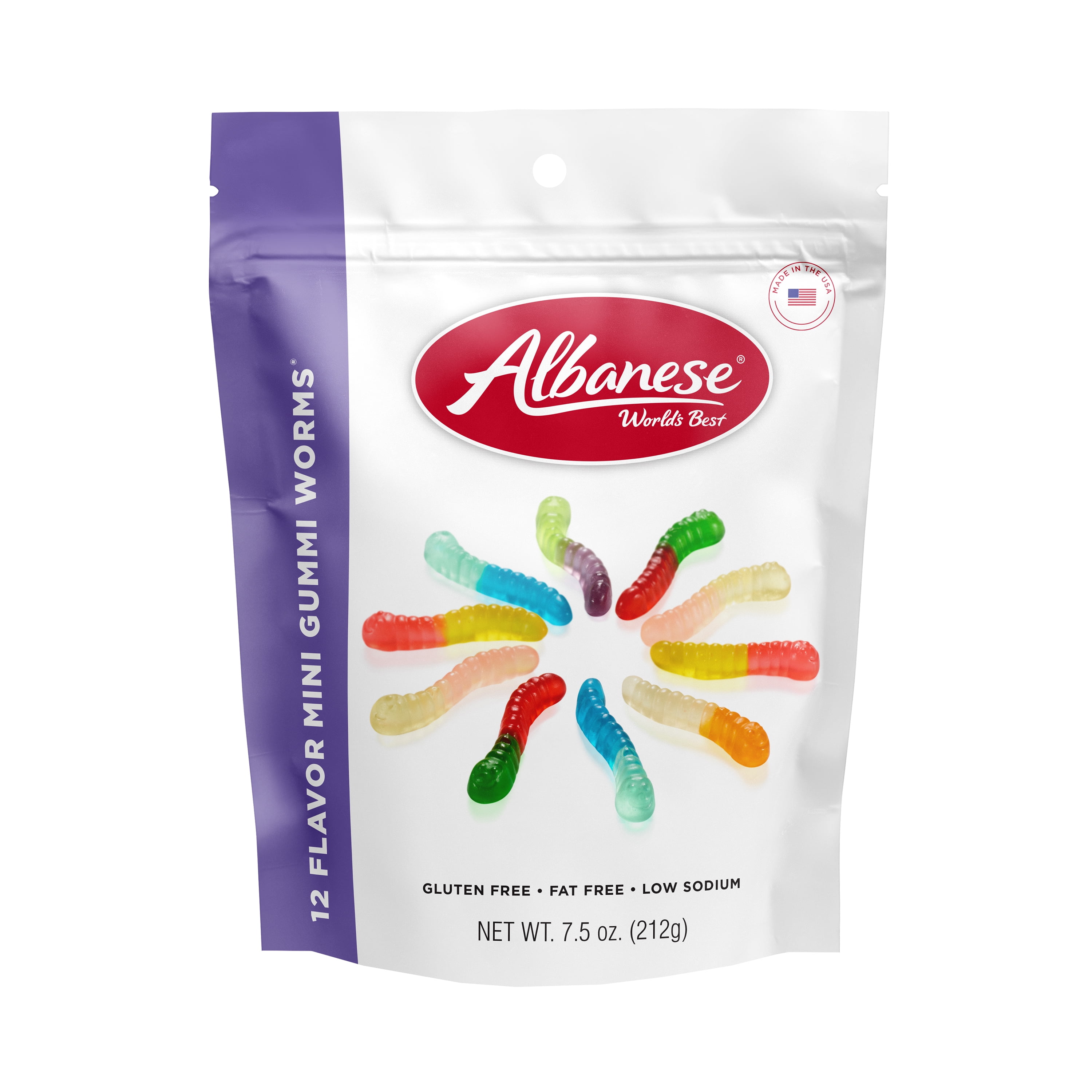 Picture of Albanese 9437211 7.5 oz Mini Worms 12 Flavors Gummi Candy - pack of 12