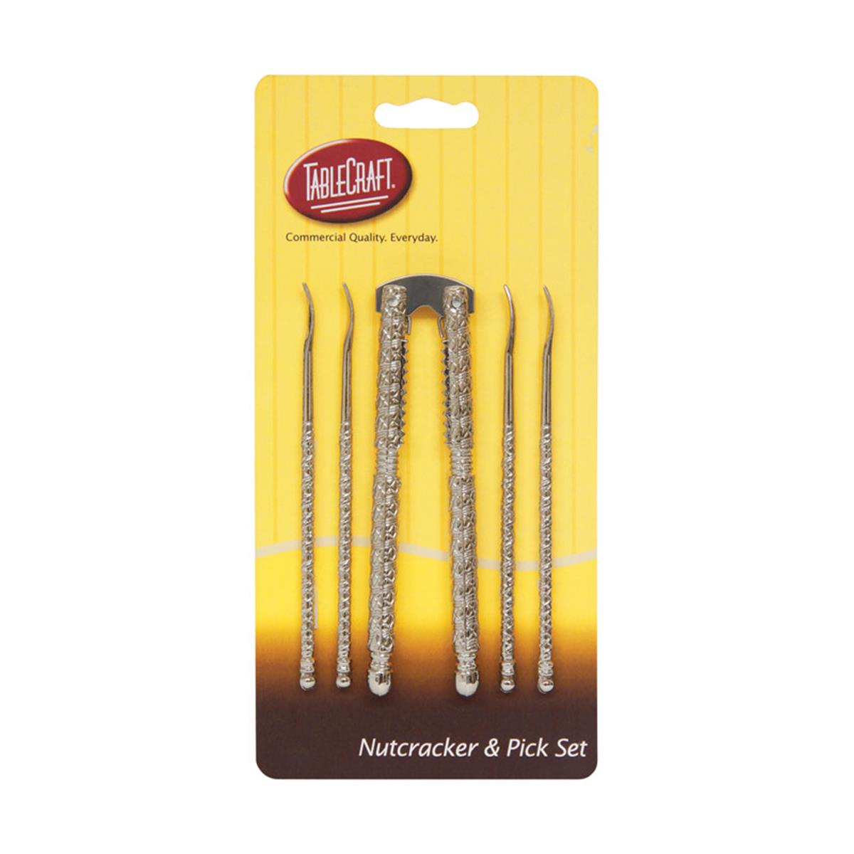 Picture of Tablecraft 6505556 Nutcracker &amp; Pick Set  Zinc &amp; Silver