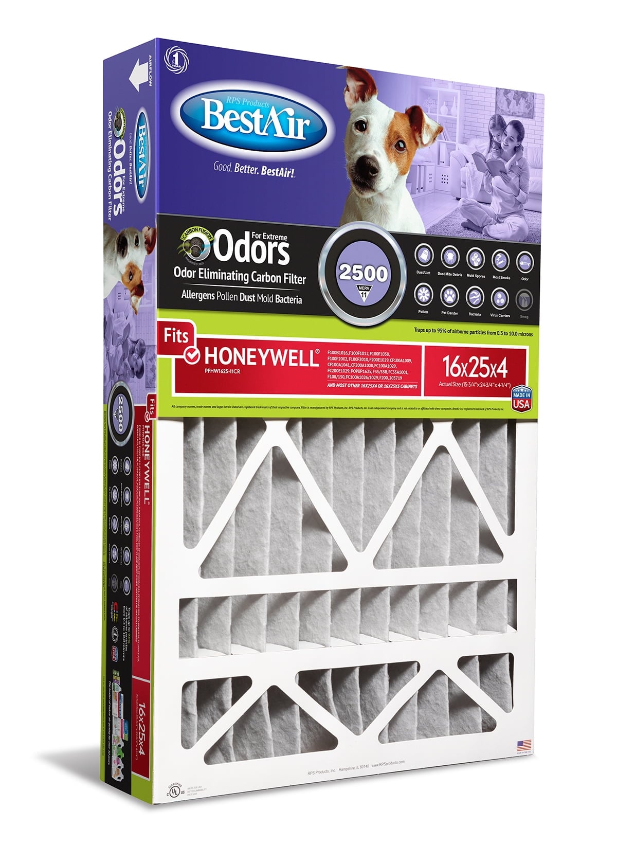 16 x 25 x 4 in. Pleated Air Filter- pack of 3
