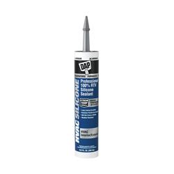 Waterproof Silicone Sealant, 10.3 oz, Gray, Temp Range -45 to 475 Degrees F