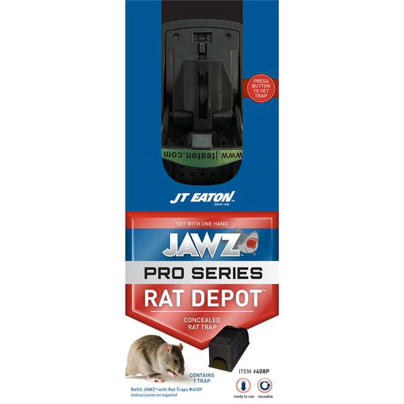 Picture of JT Eaton 7567282 JAWZ Pro Series Rat Depot Small Concealed Animal Trap for Rats