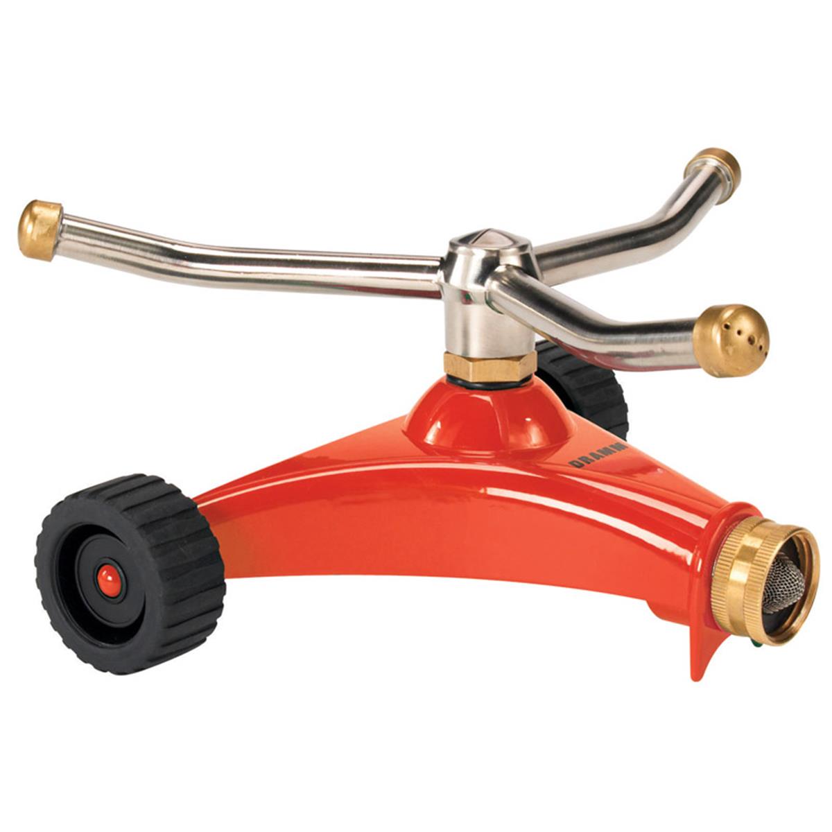 Metal Wheeled Whirling Sprinkler - Red