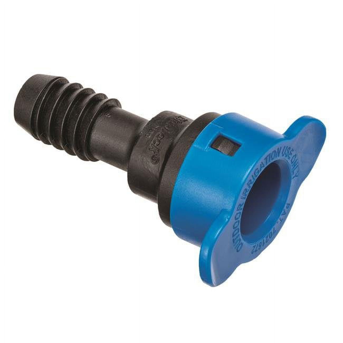 0.5 in. Blu-Lock Barbed Adapter, Black & Blue