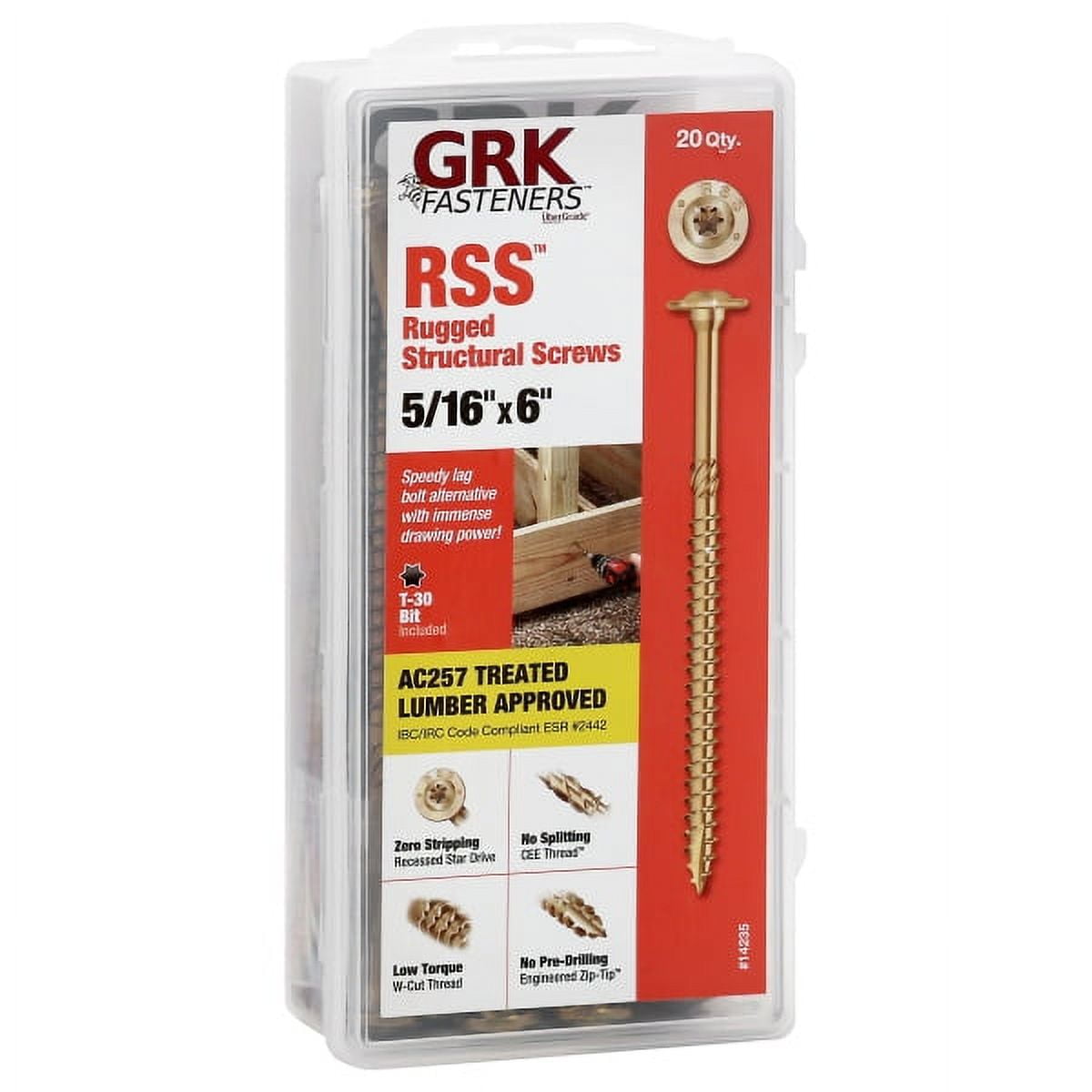 Picture of GRK Fasteners 5913751 0.31 x 6 in. Star Self Tapping Zinc Construction Screws, Yellow
