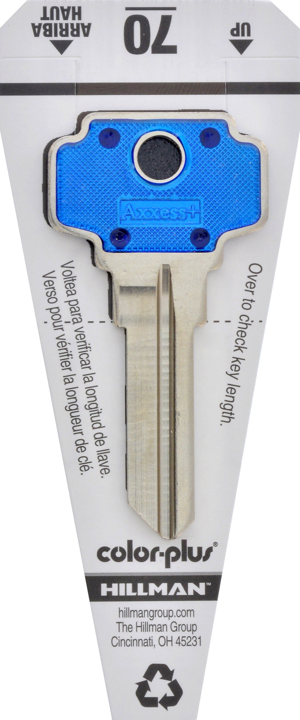 House of Office 70-Single Sided Universal Key Blank, Blue - Pack of 4