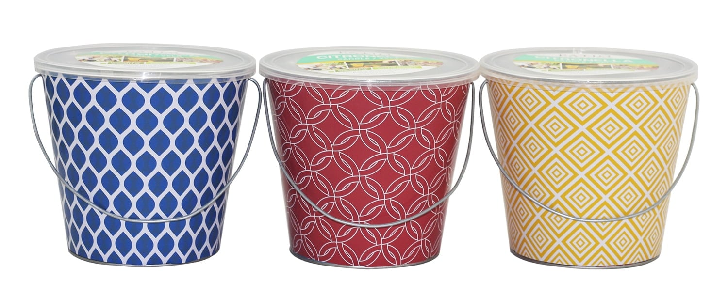 18 oz Citronella Oil Candle Bucket, Assorted - Pack of 6