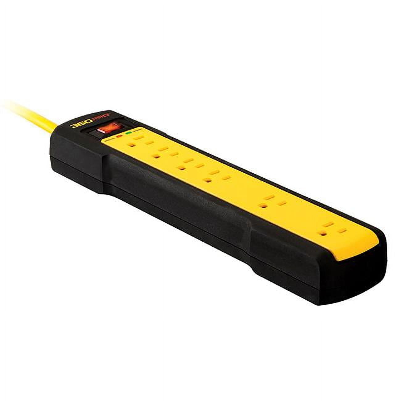 Picture of 360 Electrical 3808771 8 ft. 6 Outlets Surge Power Strip&#44; Yellow and Black