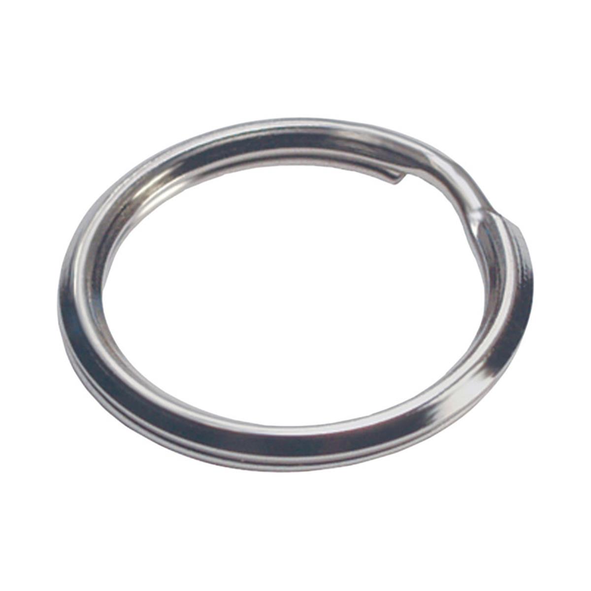 Picture of Hillman 5936646 Tempered Steel Split Rings & Cable Key Ring, Silver - Pack of 50