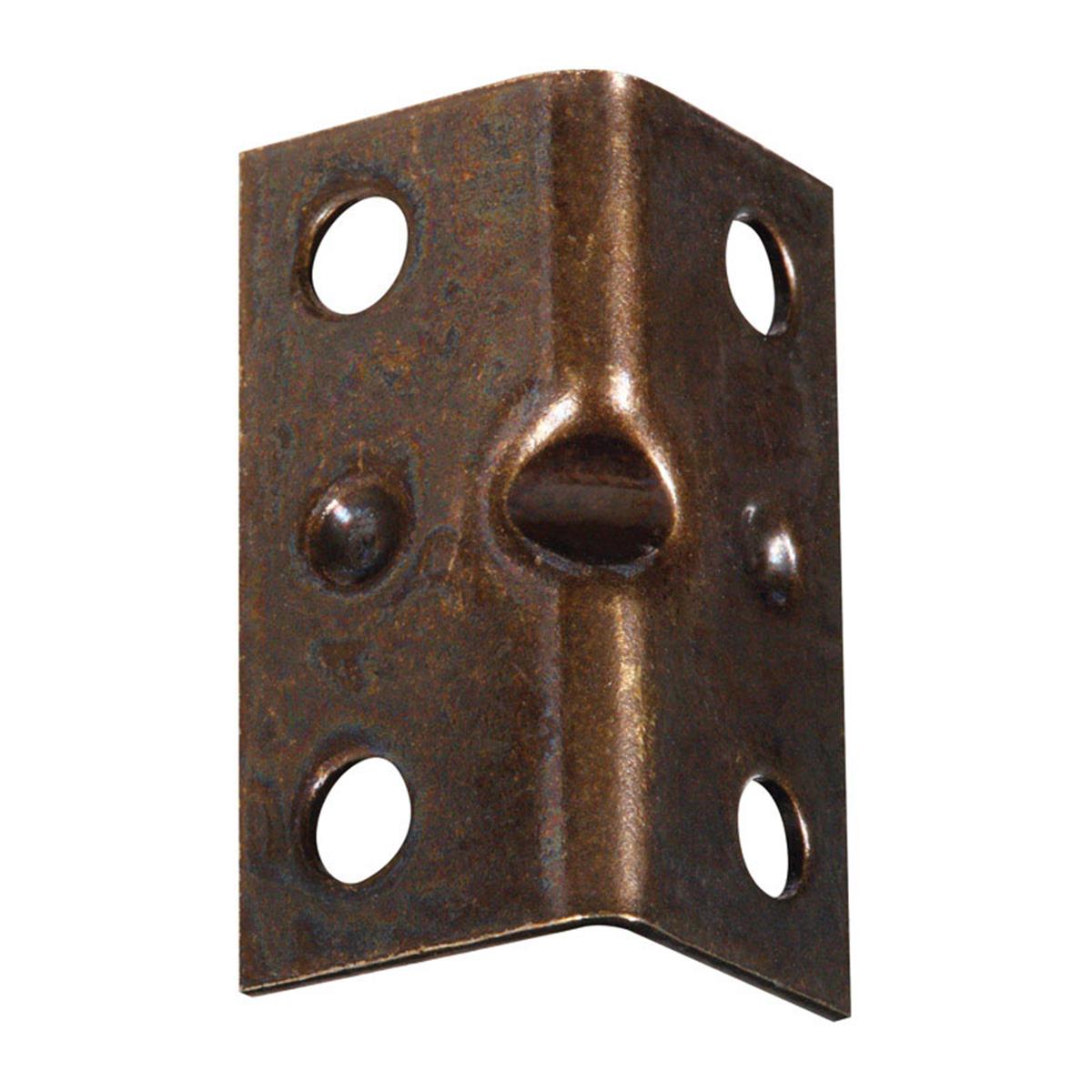 1.5 x 0.75 in. Inside Steel Corner Brace - Antique Brass