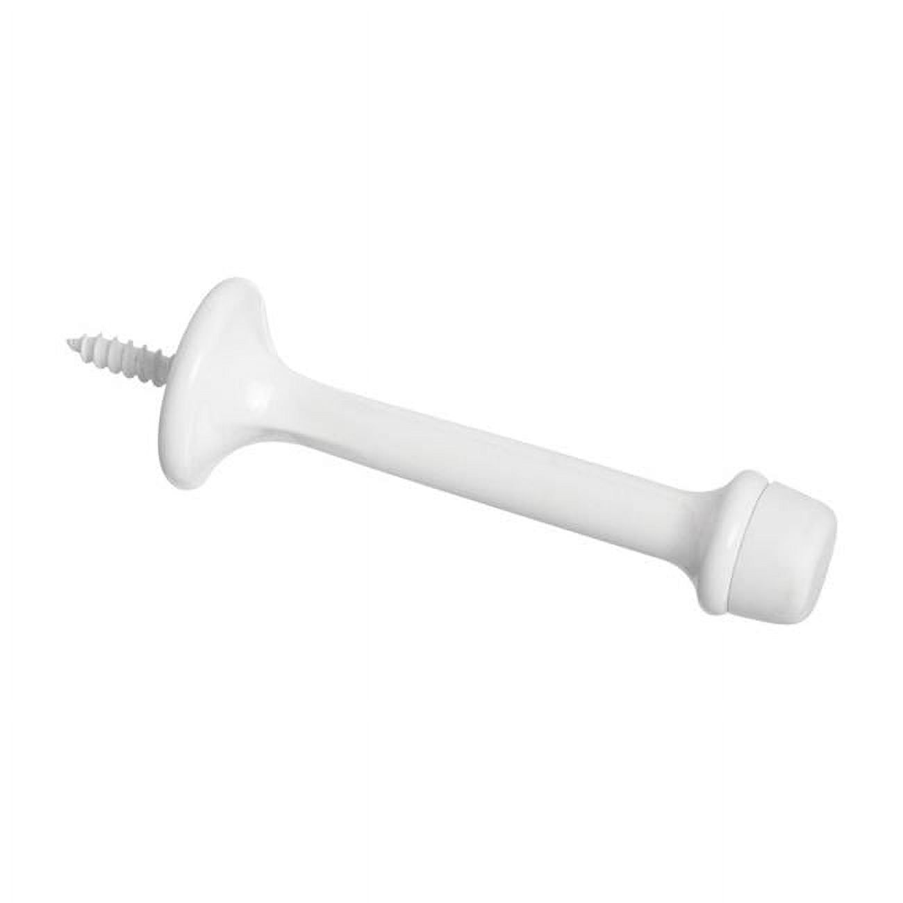 3 in. Die Cast Rubber Tip Rigid Door Stop, White