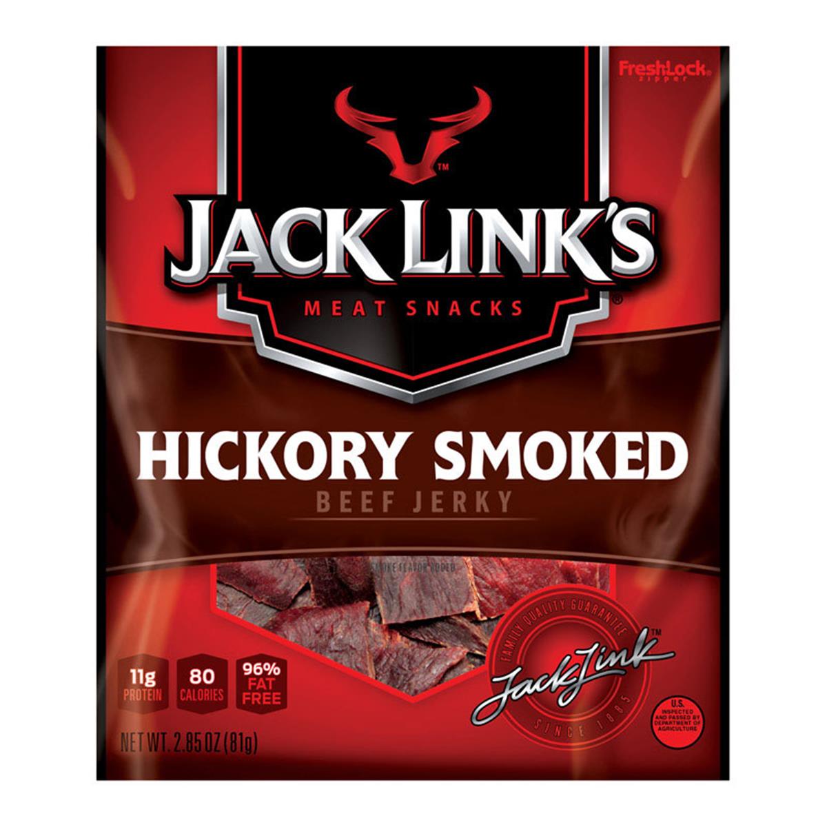 Picture of Jack Links Snack Foods 9217530 2.85 oz Hickory Smoked Beef Jerky