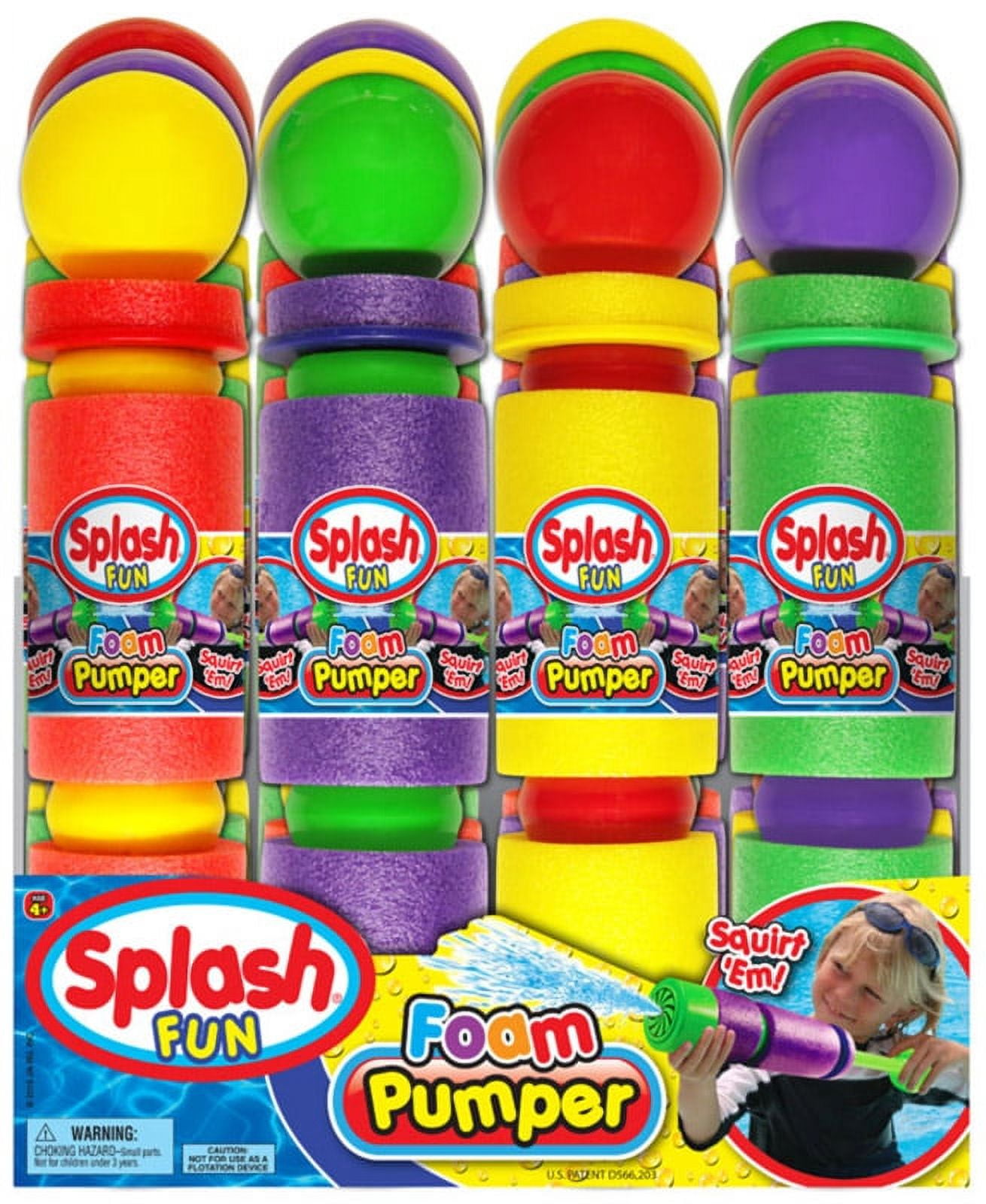 12 in. Assorted Color Foam Water Pumper Pool Swim