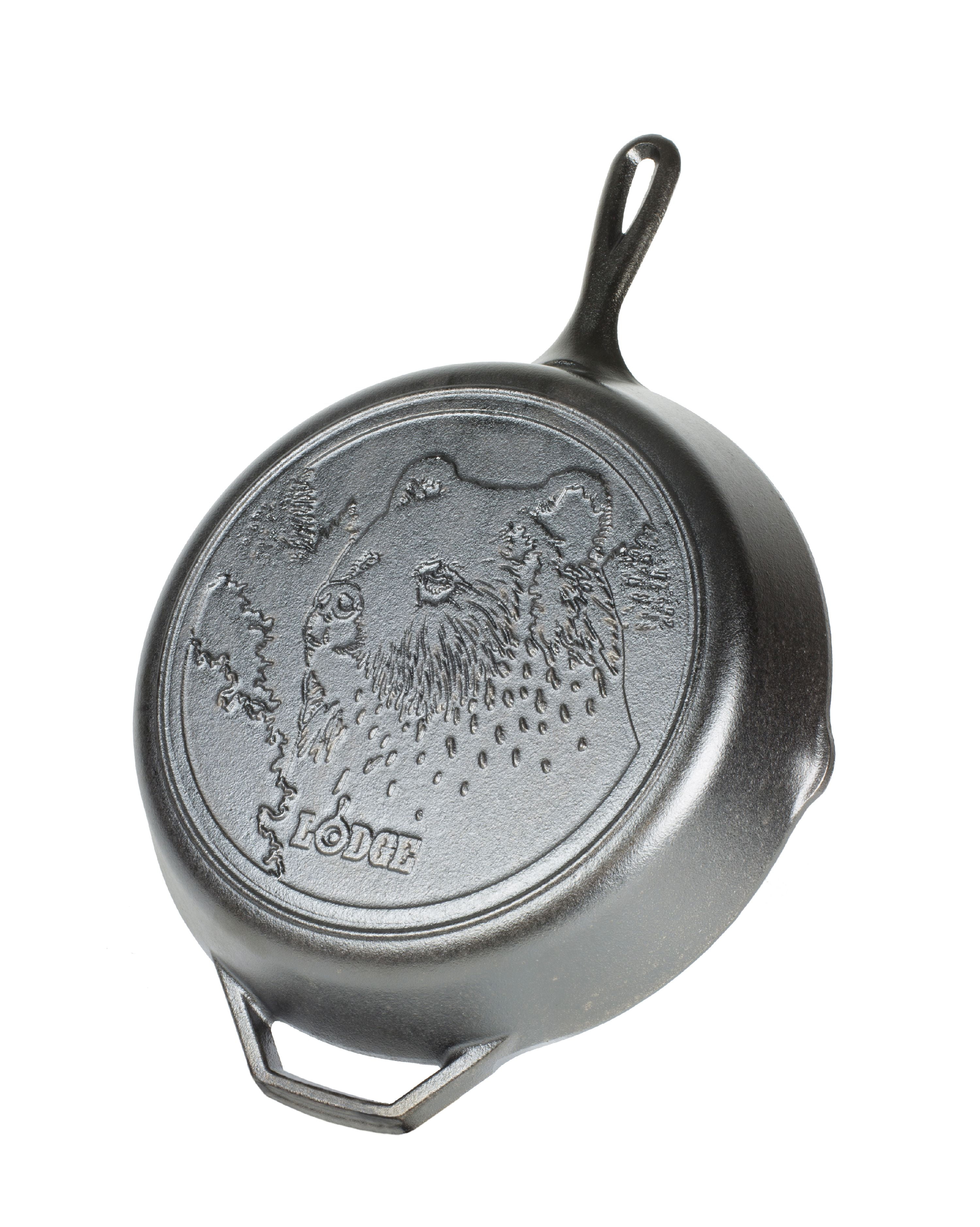 Picture of Lodge 6655294 12 in. Wildlife Series-Brown Bear Cast Iron Skillet, Black