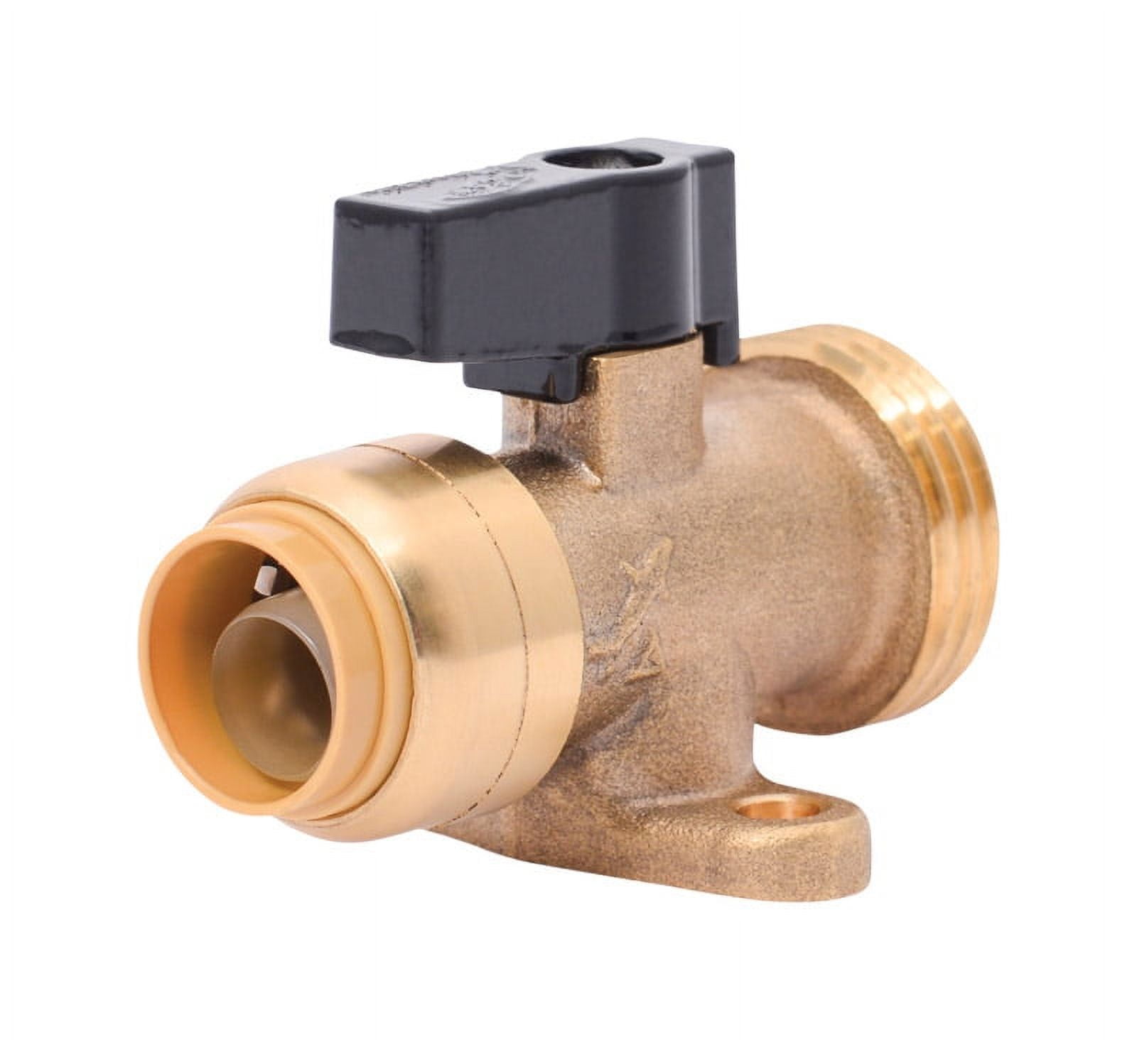 0.5 x 0.75 in. Brass Washing Machine Straight Valve