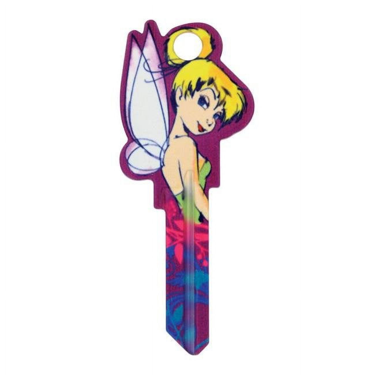 5005215 Disney Tinker Bell House & Padlock Universal Key Blank with 68-SC1 Double Sided Case - Pack of 5