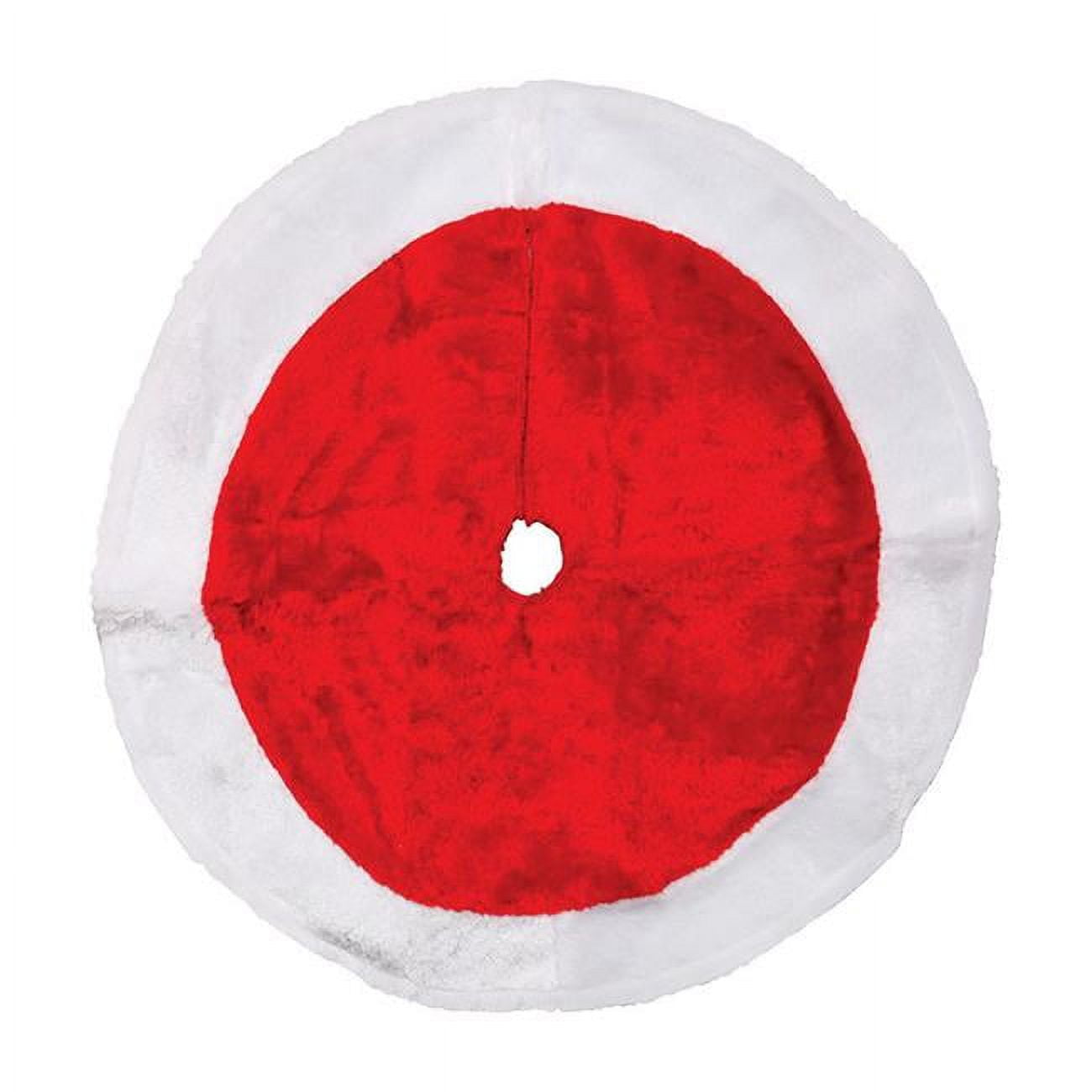 Plush Tree Skirt with Christmas Decoration Plush, Red - Pack of 6