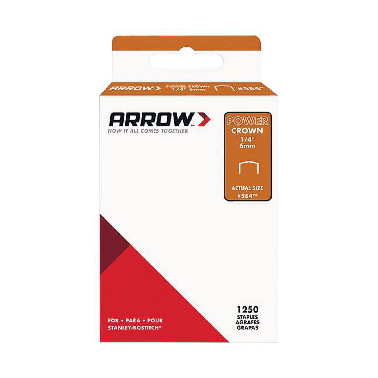 Picture of Arrow Fastener 2806453 0.25 x 0.37 in. Galvanized Steel Flat Crown Gray Standard Staples&#44; 18 Gauge - Pack of 1250