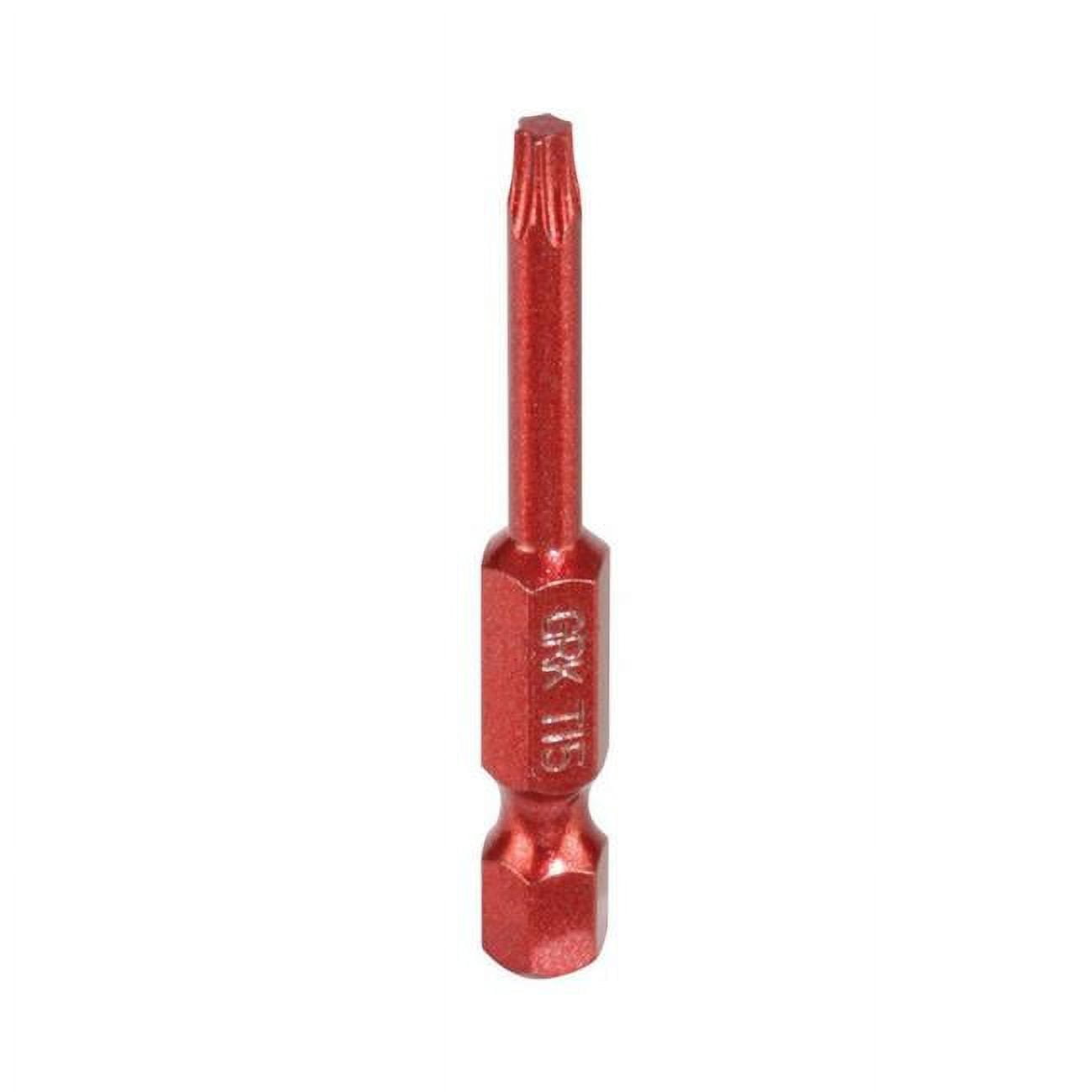 Picture of GRK Fasteners 2824696 T-15 x 2 in. Star Carbon Steel 0.25 in. Hex Shank Impact Power Bit - 25 Piece