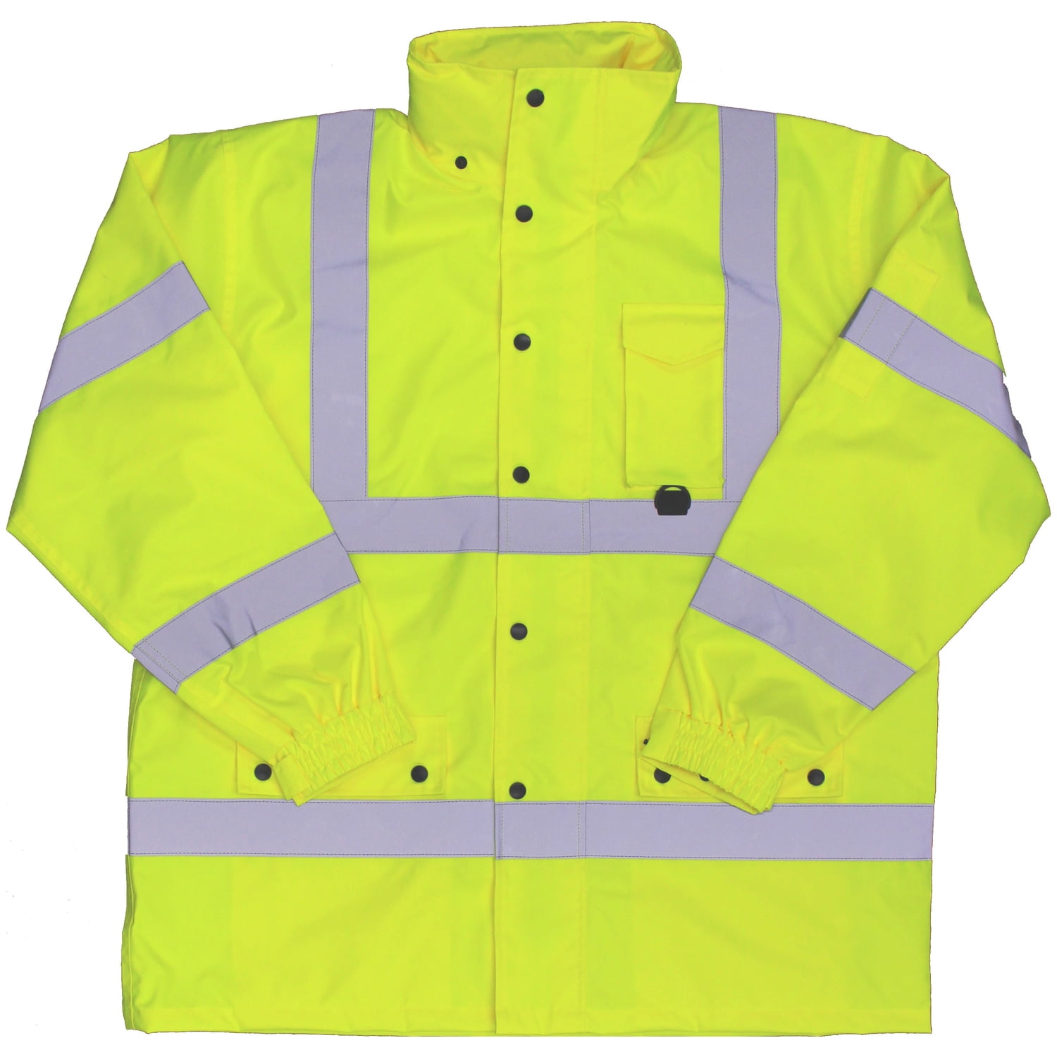 8008692 Hi-Vis Yellow Polyester Unisex Rain Jacket, Large