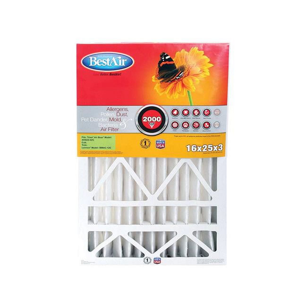 Picture of Best Air 4822813 25 x 16 x 3 in. 11 MERV Pleated Furnace Filter - Case of 3